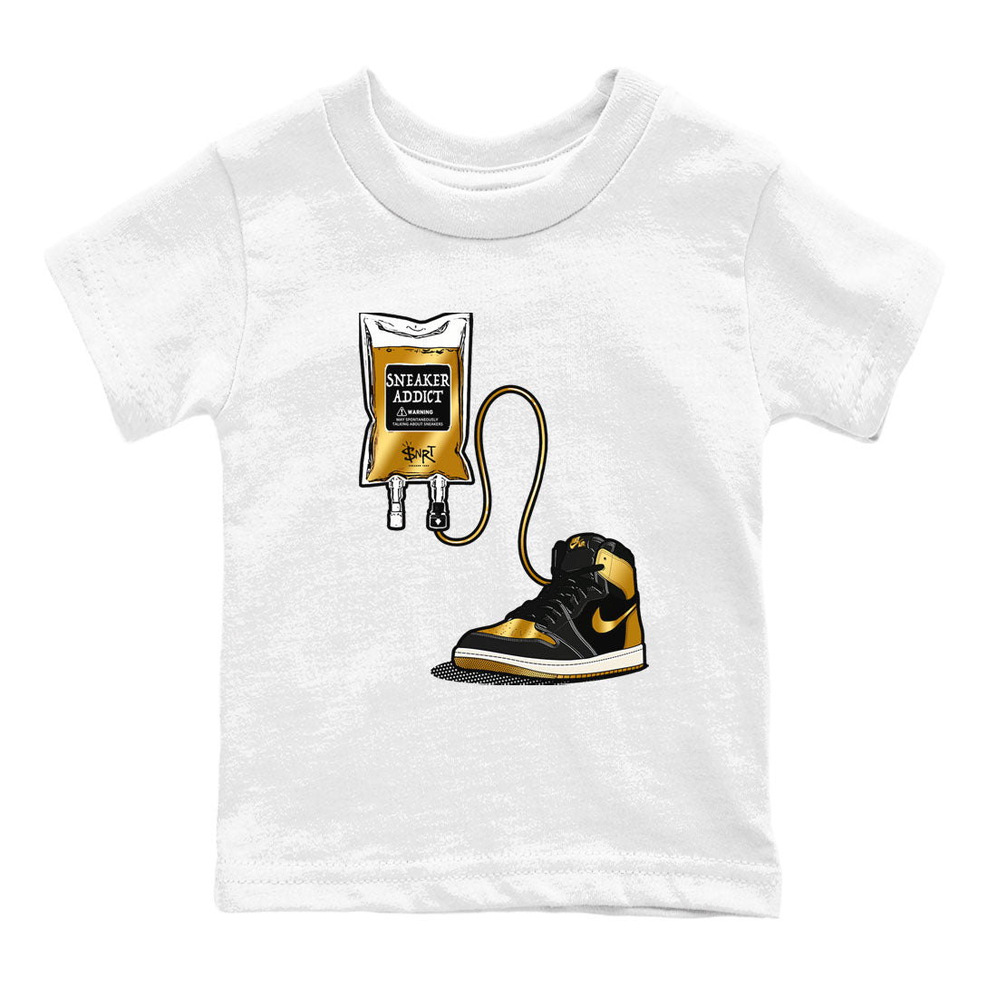 snkmatch Therapy snkmatch Tees Kids - Air Jordan 1 Black Metallic Gold