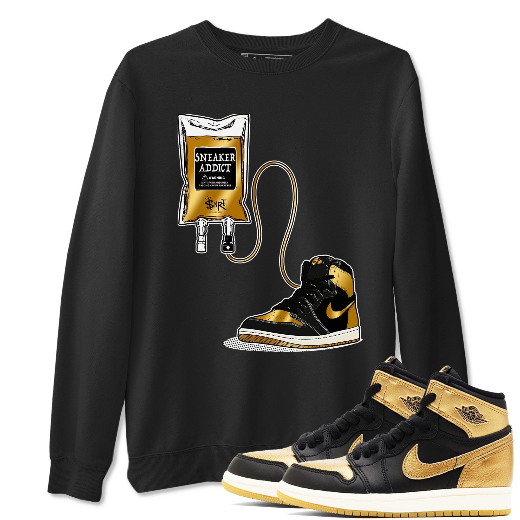 snkmatch Therapy snkmatch Tees - Air Jordan 1 Black Metallic Gold
