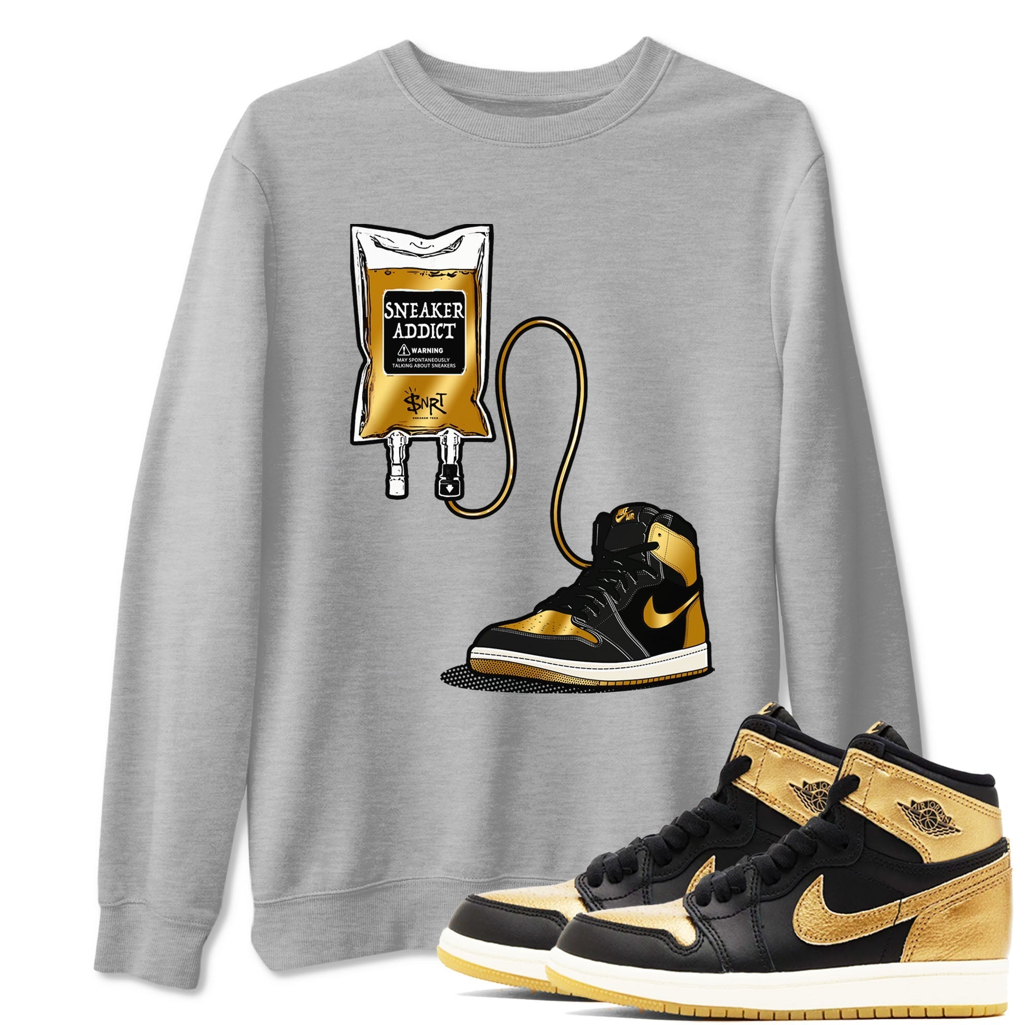 snkmatch Therapy snkmatch Tees - Air Jordan 1 Black Metallic Gold