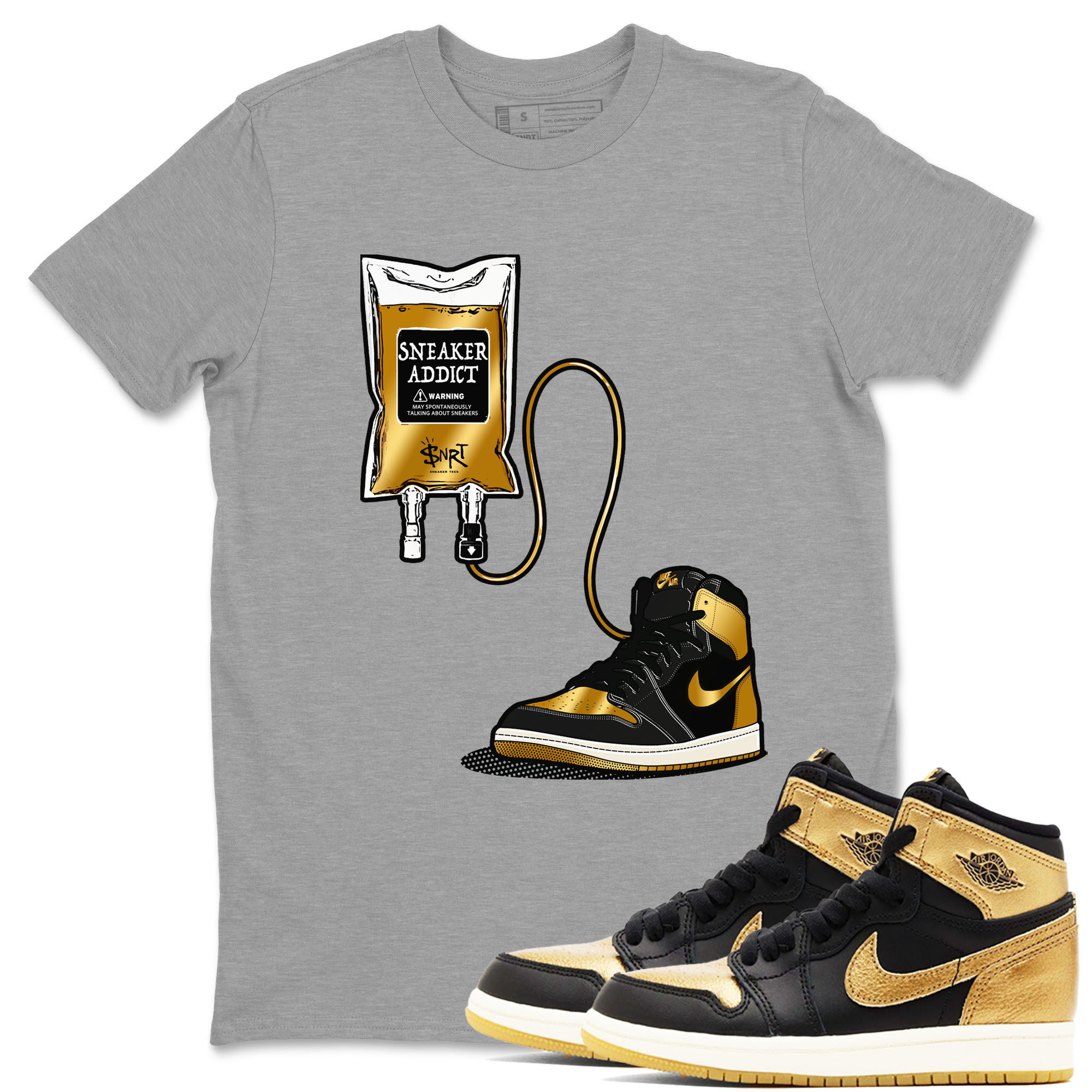 snkmatch Therapy snkmatch Tees - Air Jordan 1 Black Metallic Gold