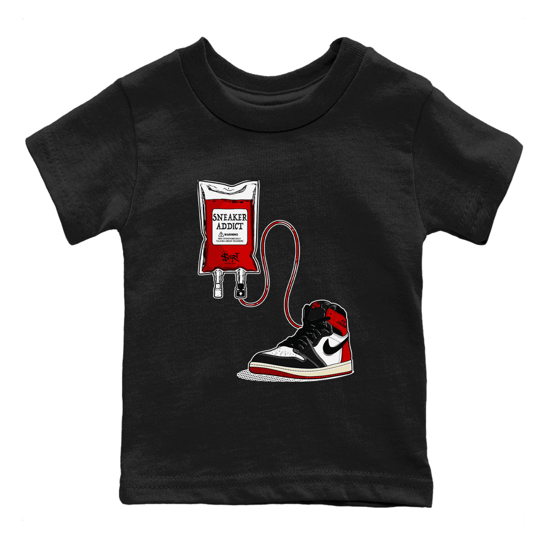 snkmatch Therapy snkmatch Tees Kids - Air Jordan 1 Black Toe Reimagined