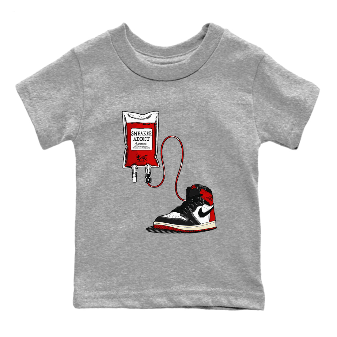 snkmatch Therapy snkmatch Tees Kids - Air Jordan 1 Black Toe Reimagined