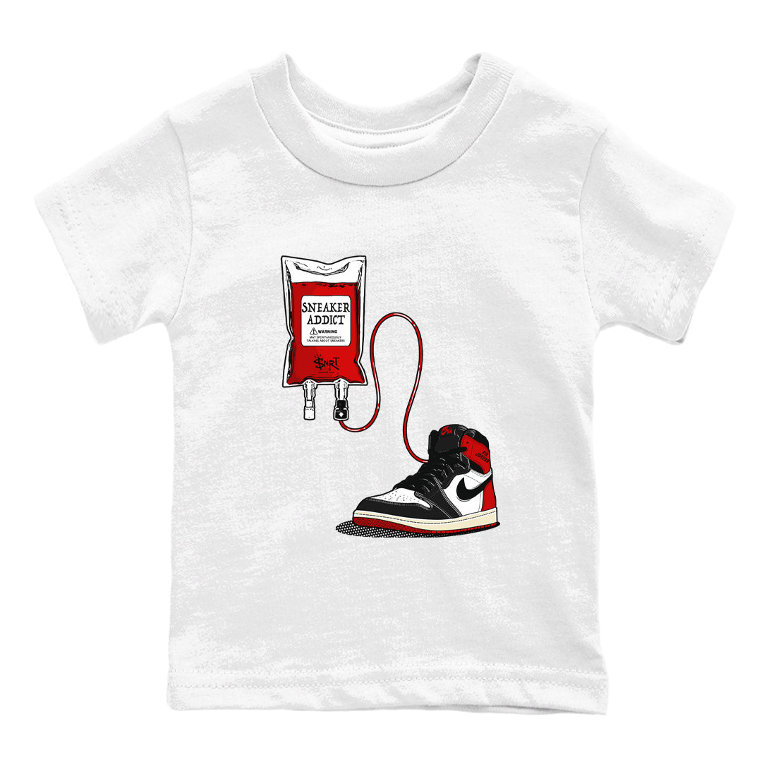snkmatch Therapy snkmatch Tees Kids - Air Jordan 1 Black Toe Reimagined