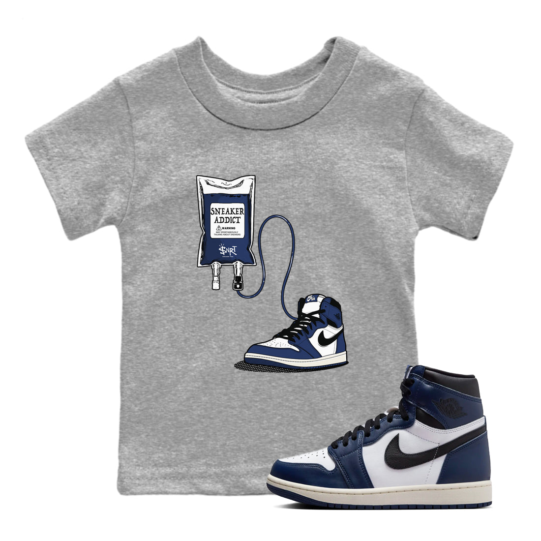 snkmatch Therapy snkmatch Tees Kids - Air Jordan 1 Midnight Navy