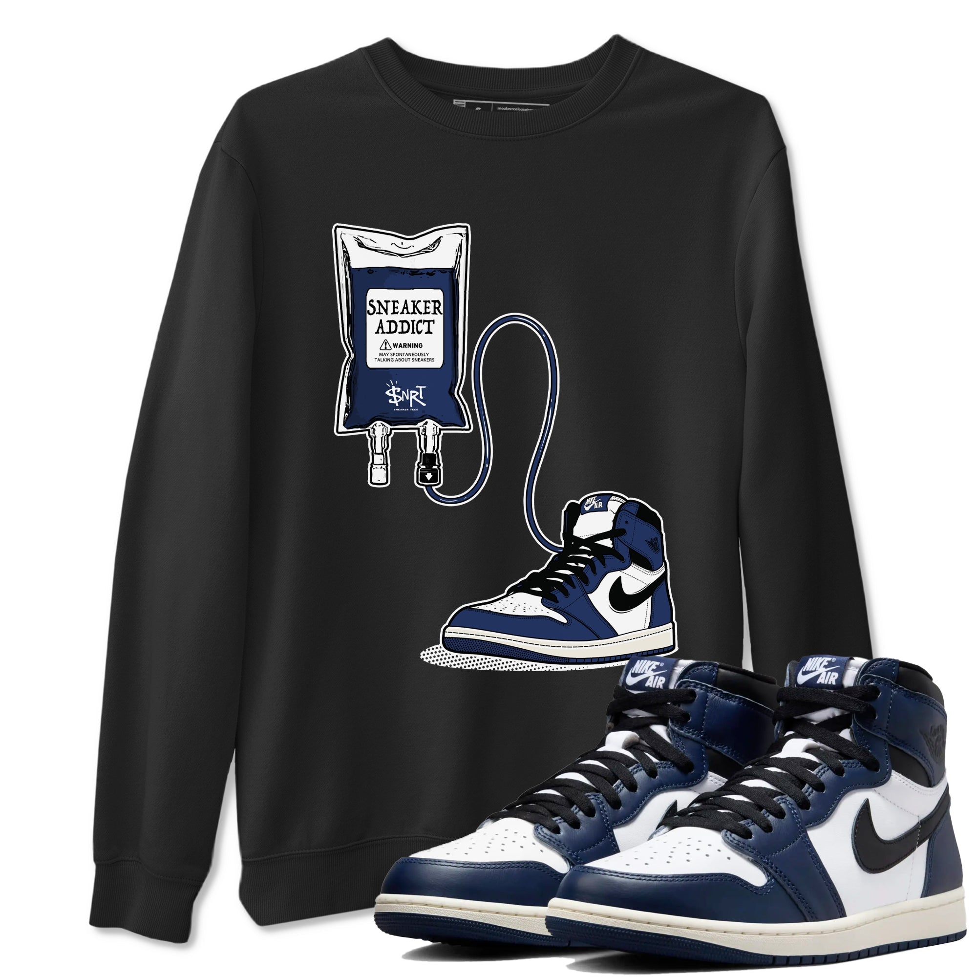 snkmatch Therapy snkmatch Tees - Air Jordan 1 Midnight Navy
