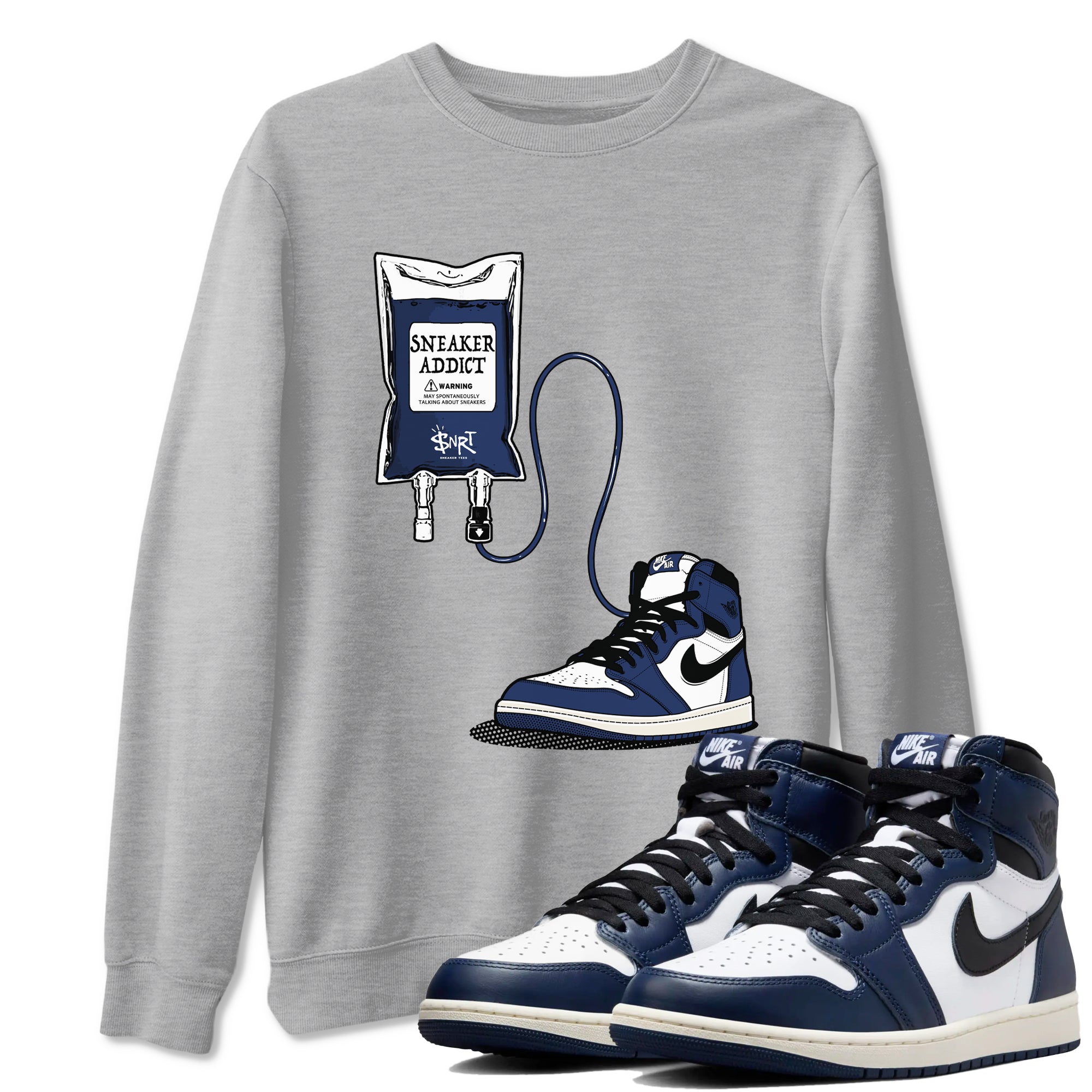 snkmatch Therapy snkmatch Tees - Air Jordan 1 Midnight Navy