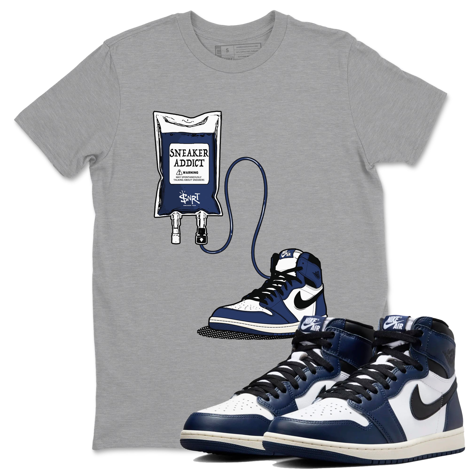 snkmatch Therapy snkmatch Tees - Air Jordan 1 Midnight Navy