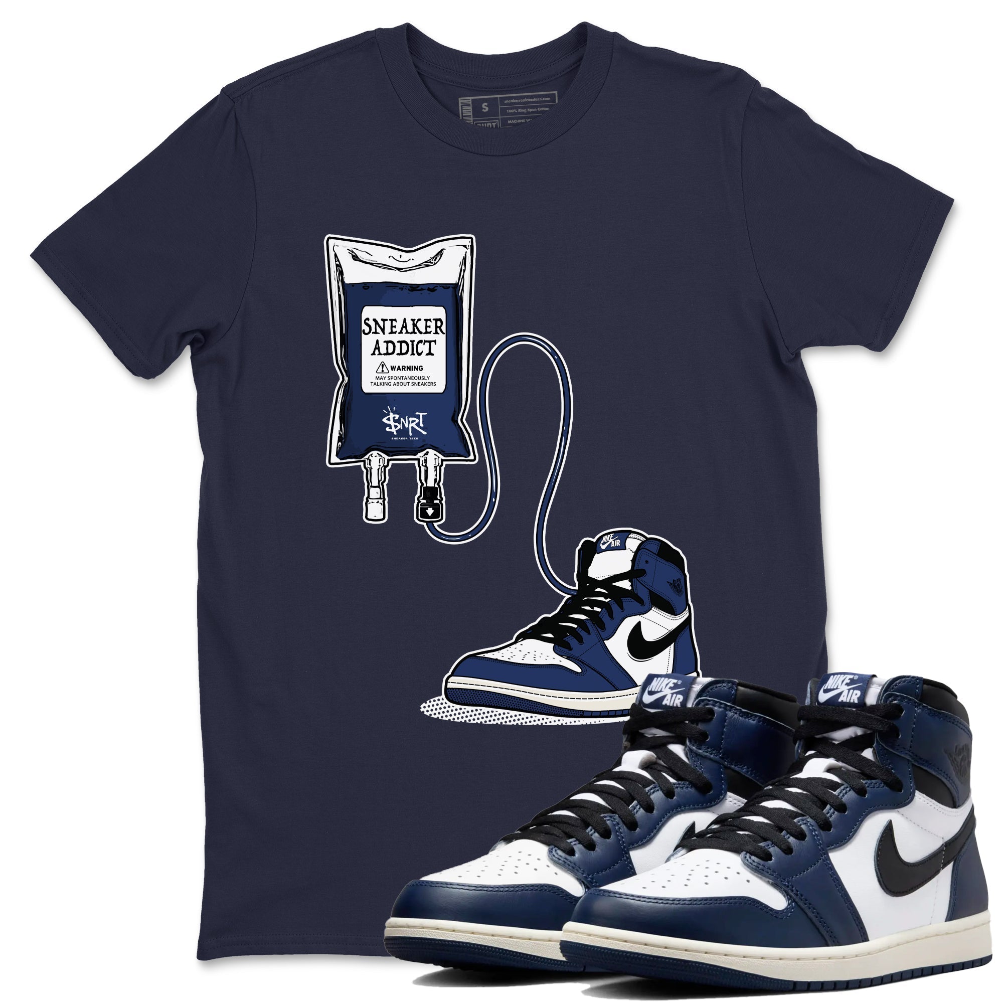 snkmatch Therapy snkmatch Tees - Air Jordan 1 Midnight Navy