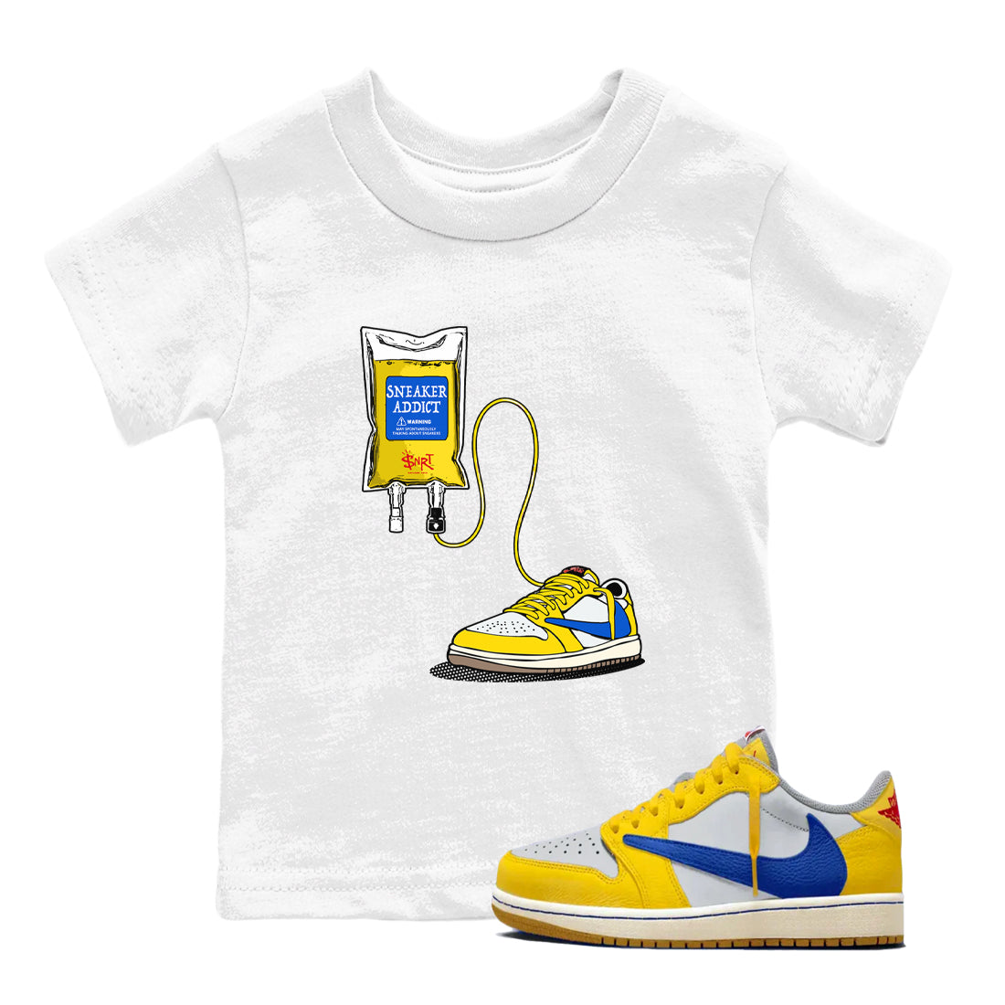 snkmatch Therapy snkmatch Tees Kids - Air Jordan 1 Travis Scott Canary