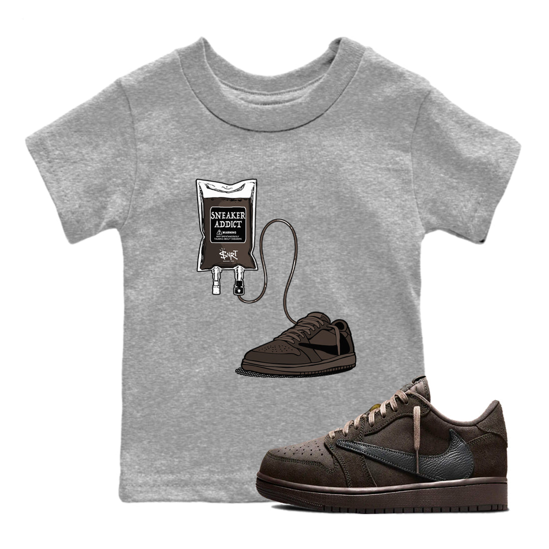 snkmatch Therapy snkmatch Tees Kids - Air Jordan 1 Travis Scott Velvet Brown