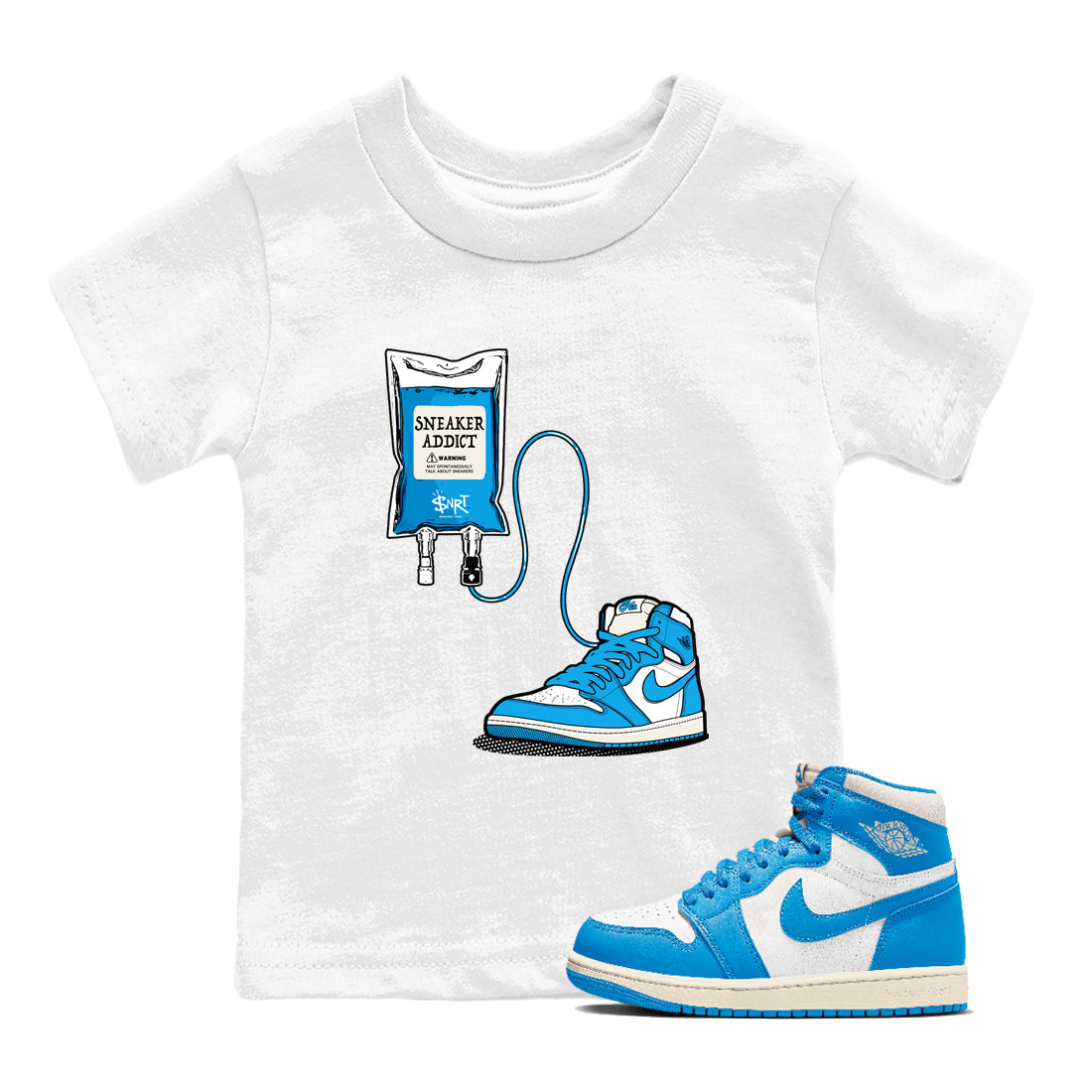 snkmatch Therapy snkmatch Tees Kids - Air Jordan 1 UNC Reimagined