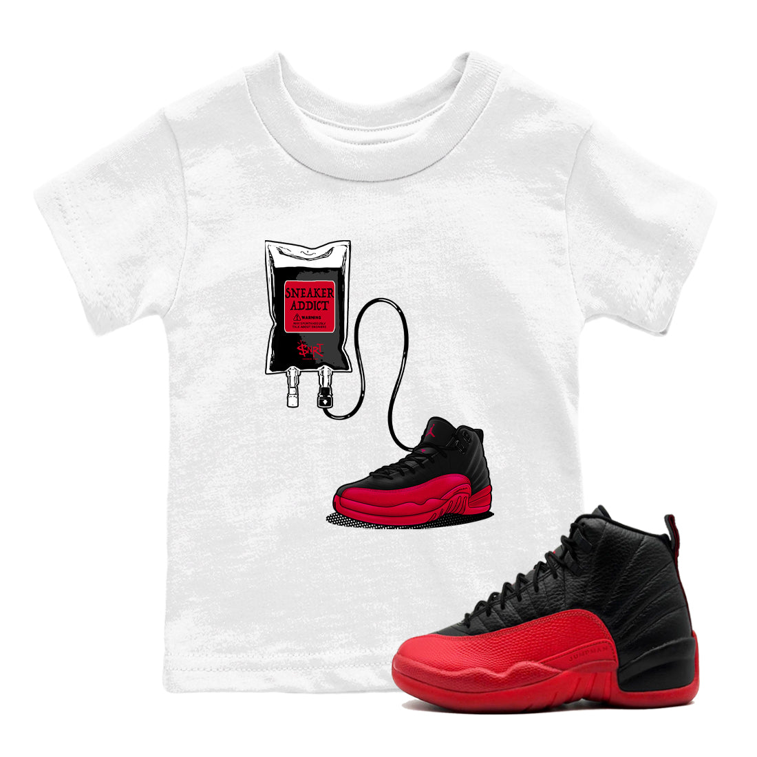 snkmatch Therapy snkmatch Tees Kids - Air Jordan 12 Flu Game