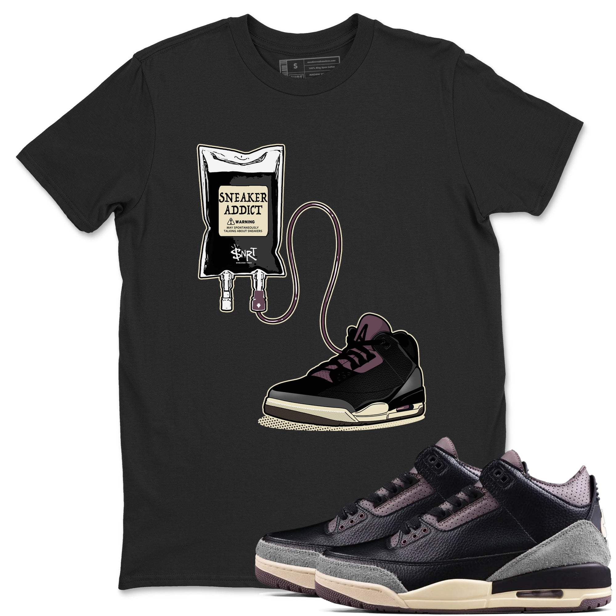 snkmatch Therapy snkmatch Tees - Air Jordan 3 A Ma Maniere x Black