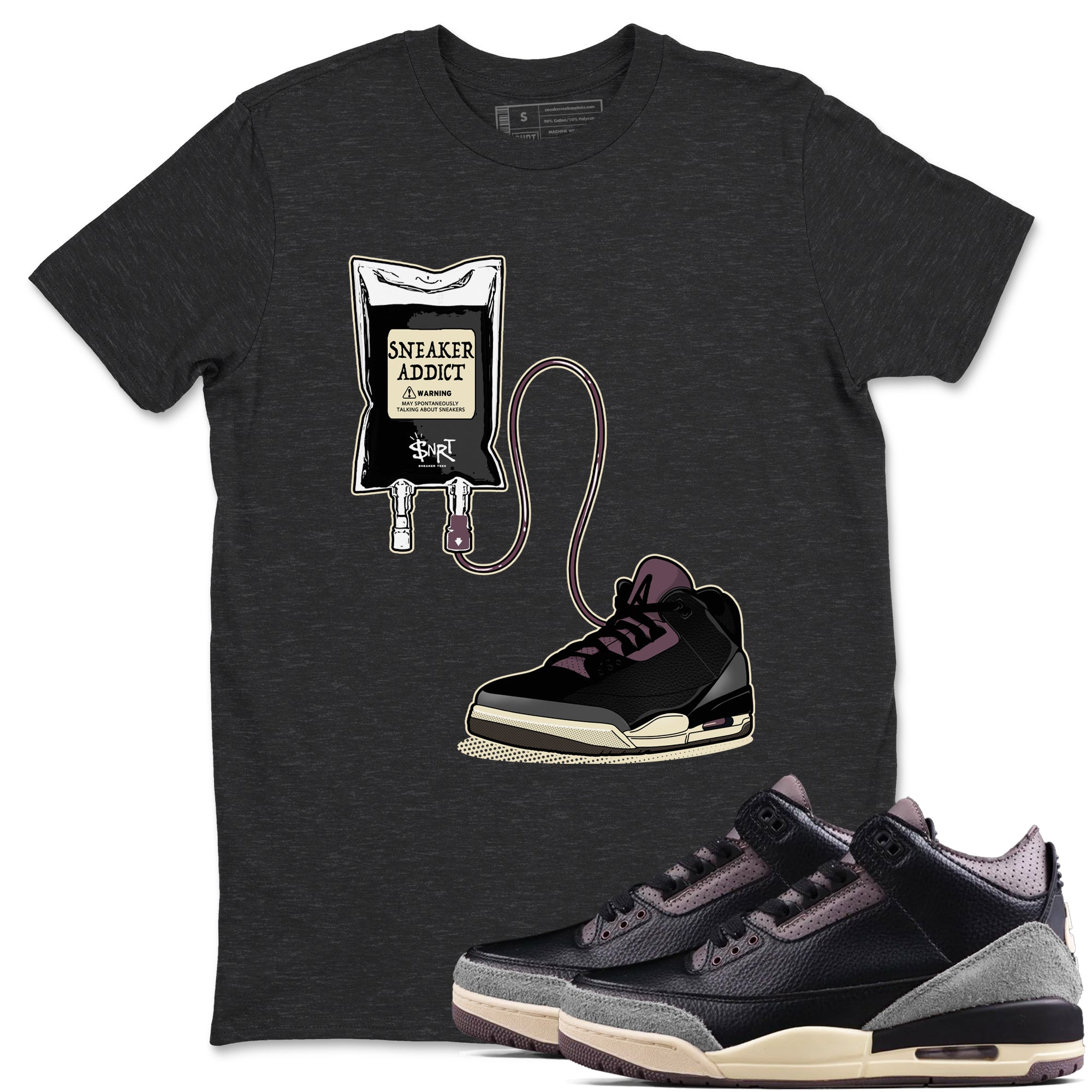 snkmatch Therapy snkmatch Tees - Air Jordan 3 A Ma Maniere x Black