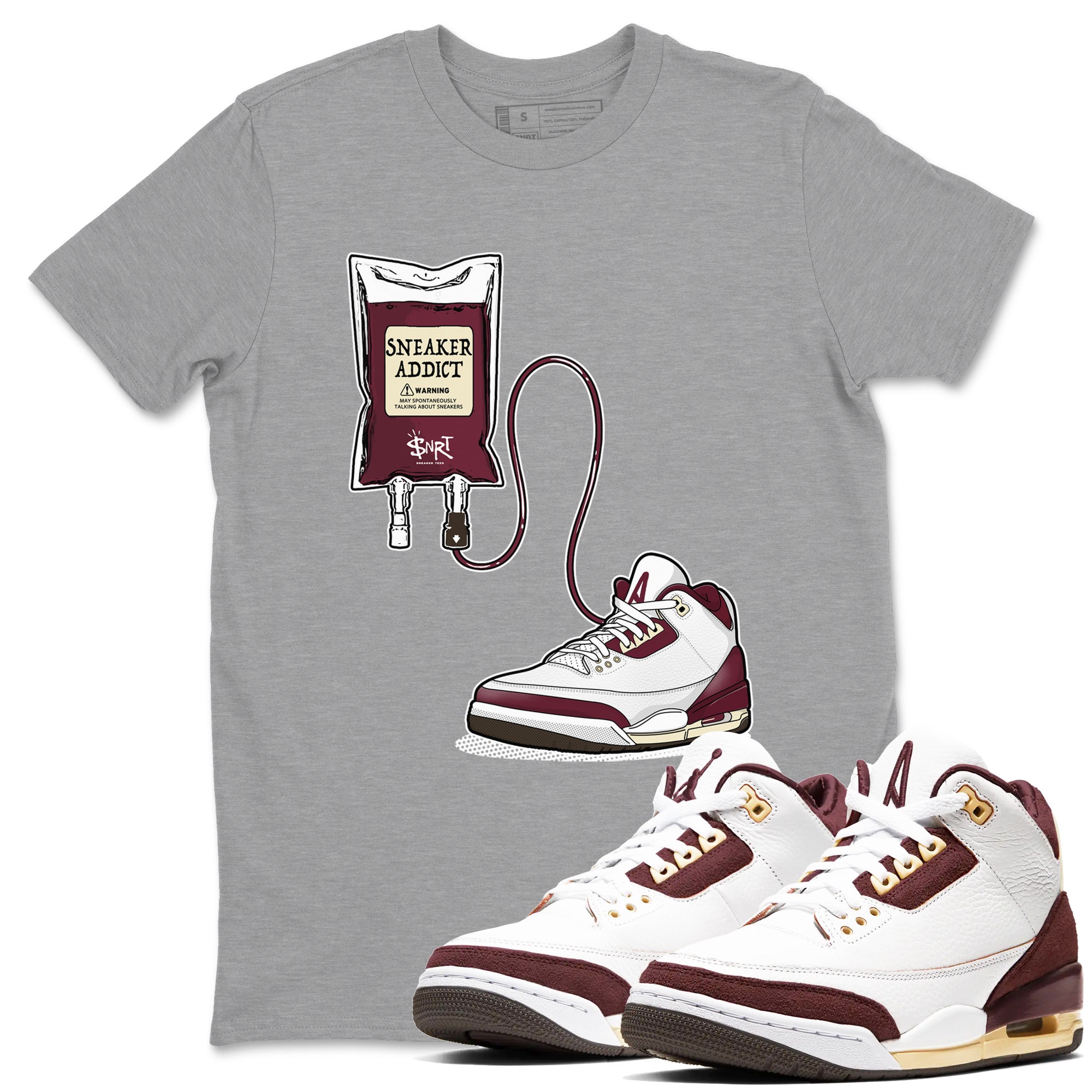 snkmatch Therapy snkmatch Tees - Air Jordan 3 A Ma Maniere x Burgundy Crush