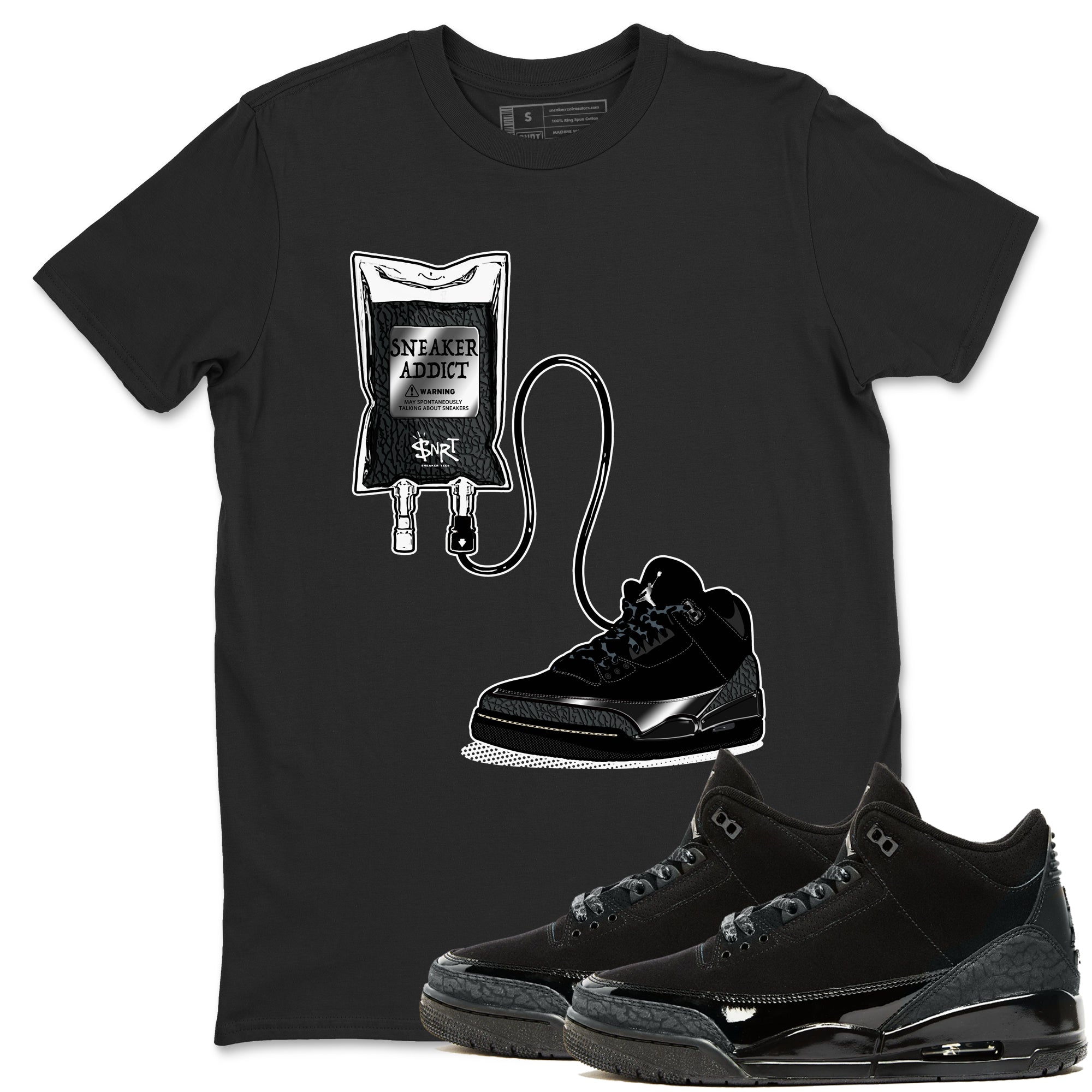 snkmatch Therapy snkmatch Tees - Air Jordan 3 Black Cat