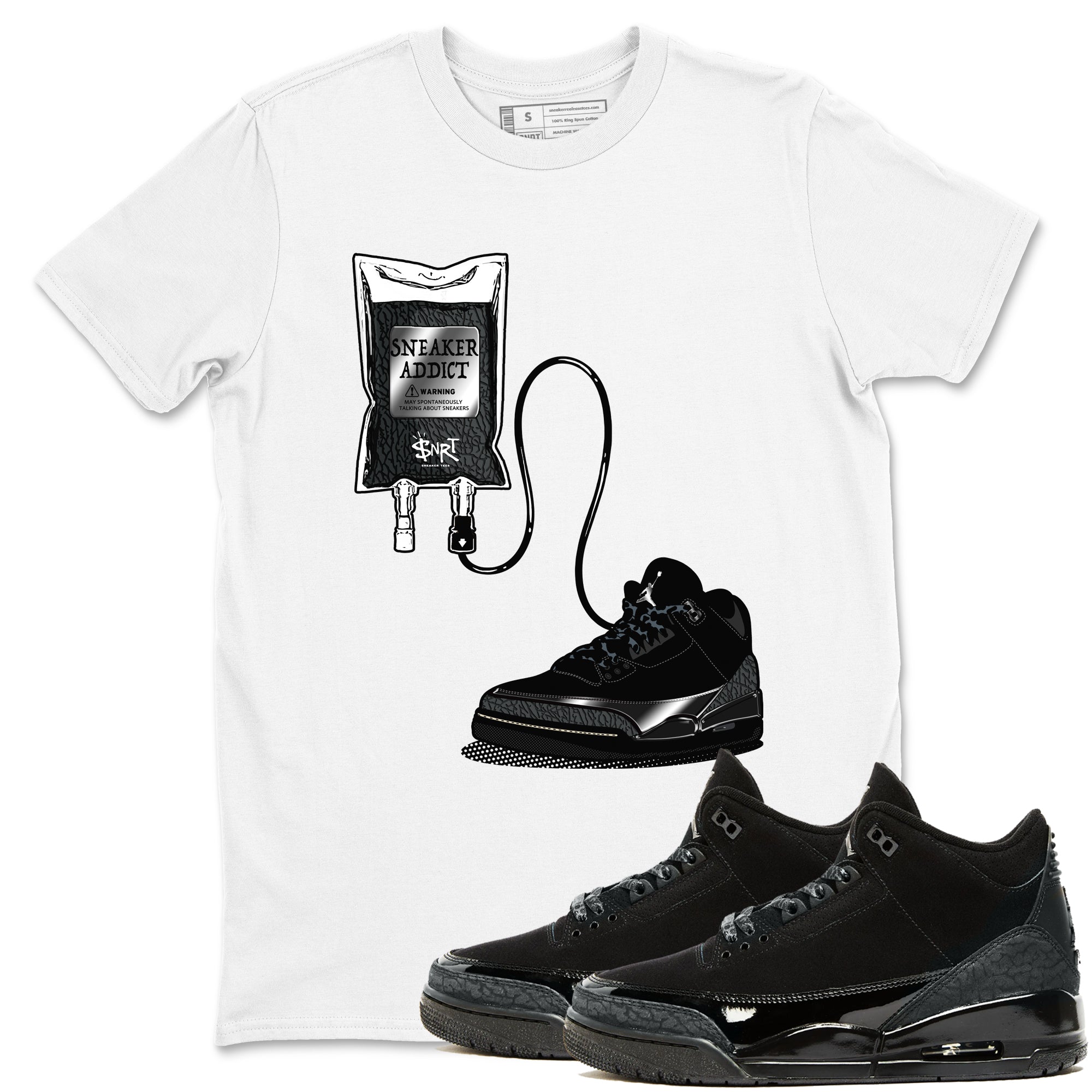 snkmatch Therapy snkmatch Tees - Air Jordan 3 Black Cat