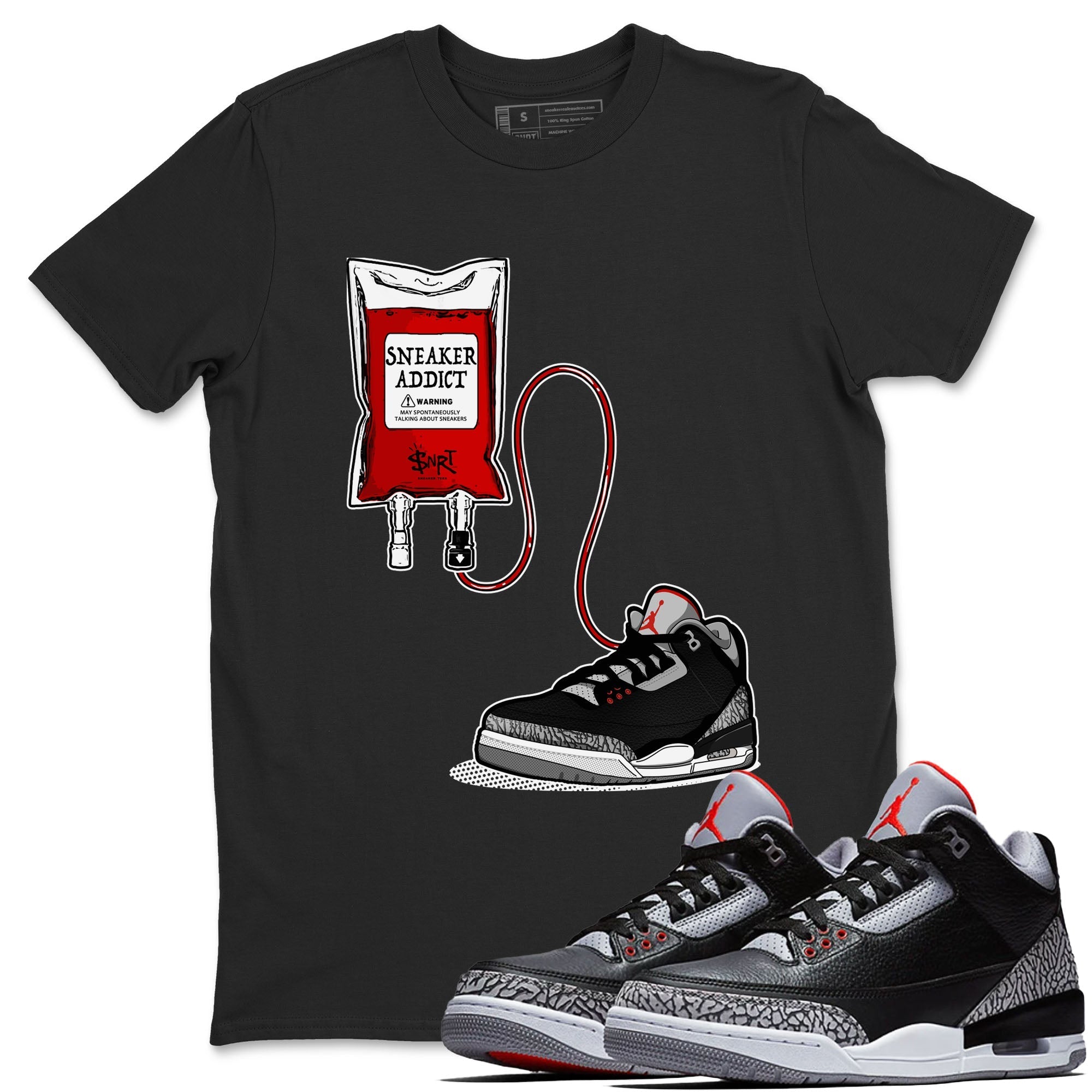 snkmatch Therapy snkmatch Tees - Air Jordan 3 Black Cement