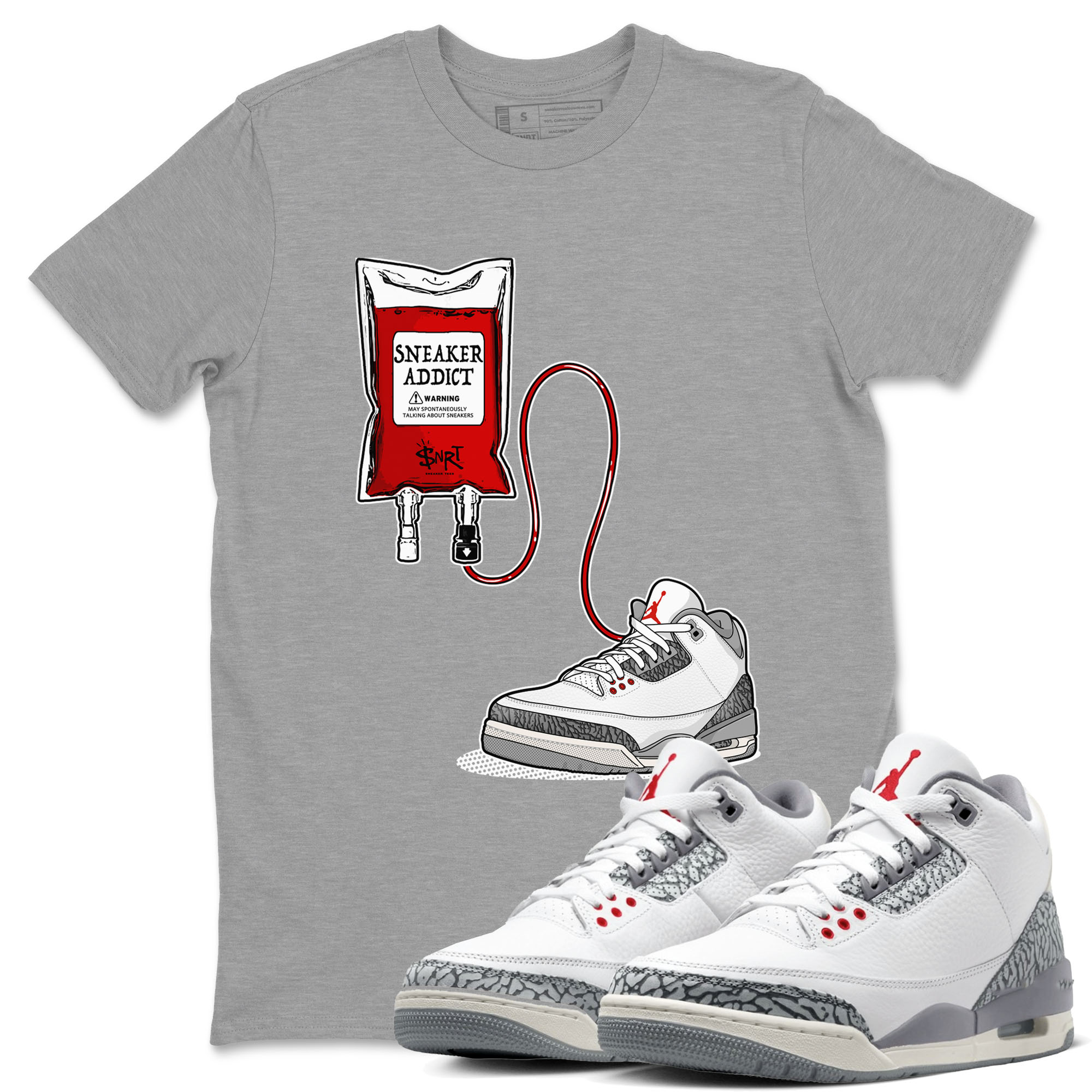 snkmatch Therapy snkmatch Tees - Air Jordan 3 Cement Grey