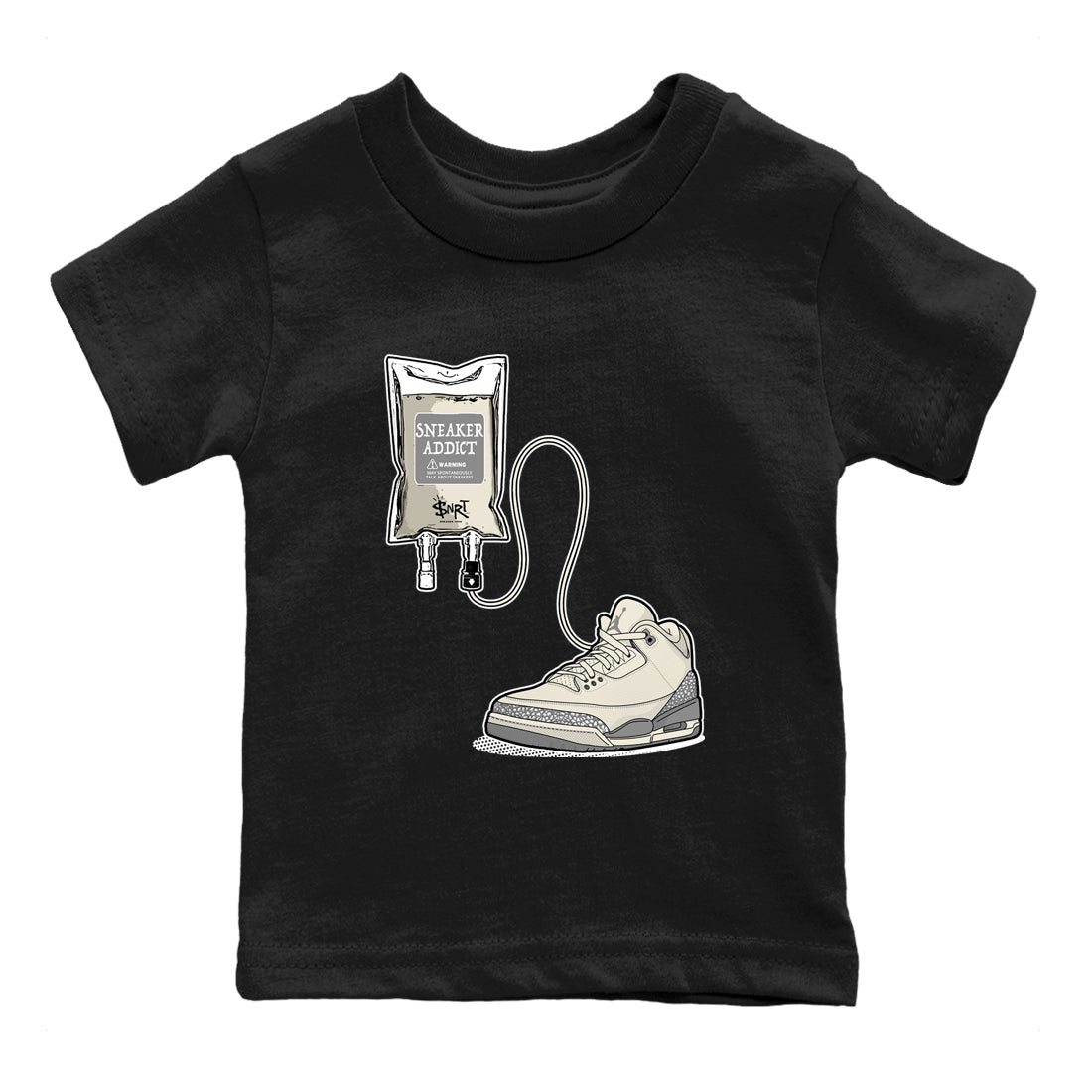 snkmatch Therapy snkmatch Tees Kids - Air Jordan 3 Sail and Cement Grey