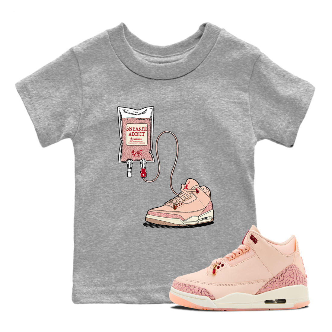 snkmatch Therapy snkmatch Tees Kids - Air Jordan 3 Valentines Day