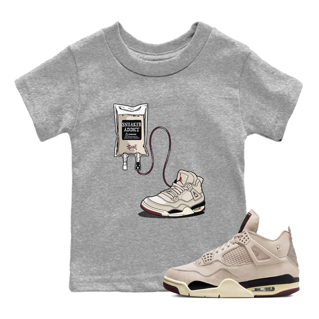 snkmatch Therapy snkmatch Tees Kids - Air Jordan 4 A Ma Maniere x Fossil Stone