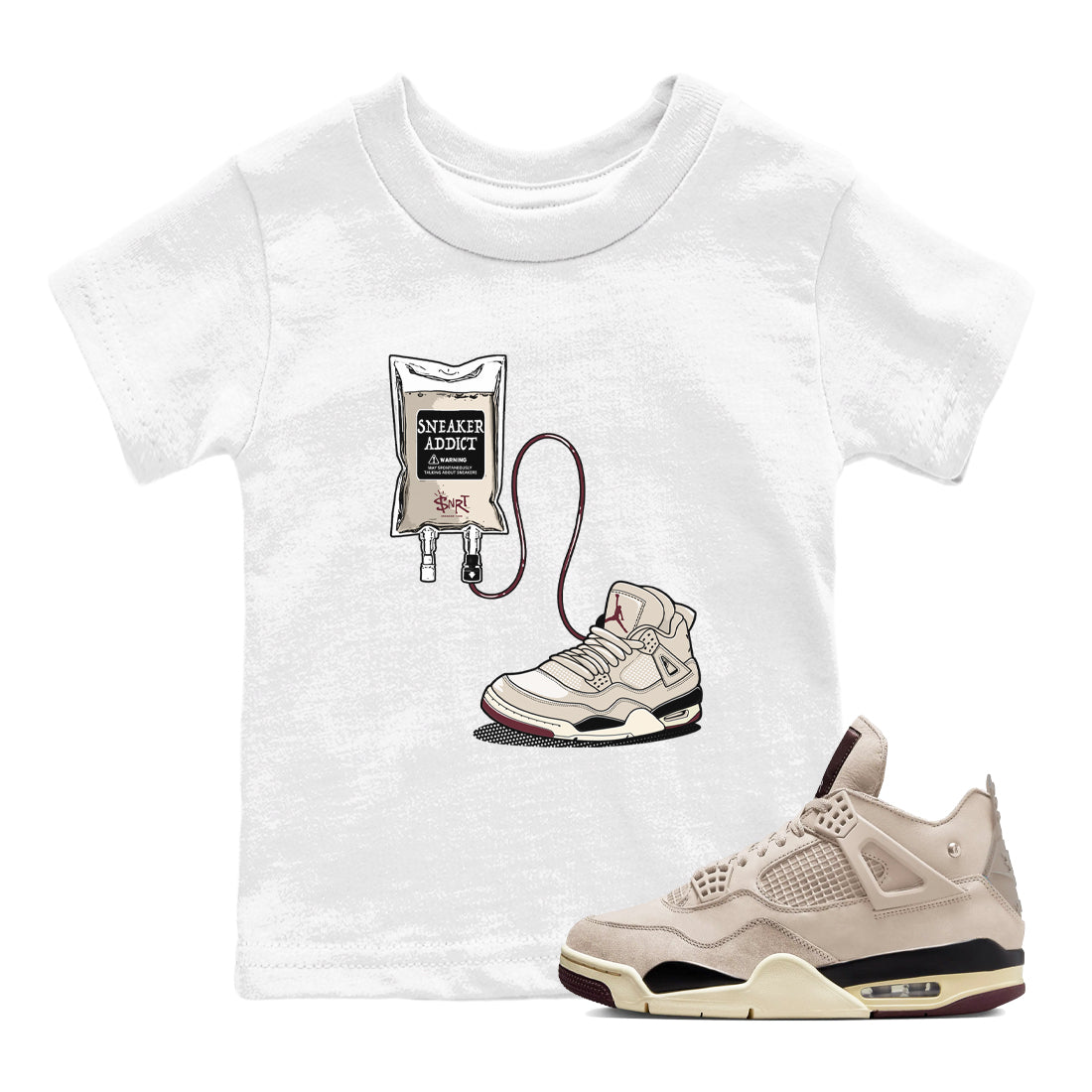 snkmatch Therapy snkmatch Tees Kids - Air Jordan 4 A Ma Maniere x Fossil Stone