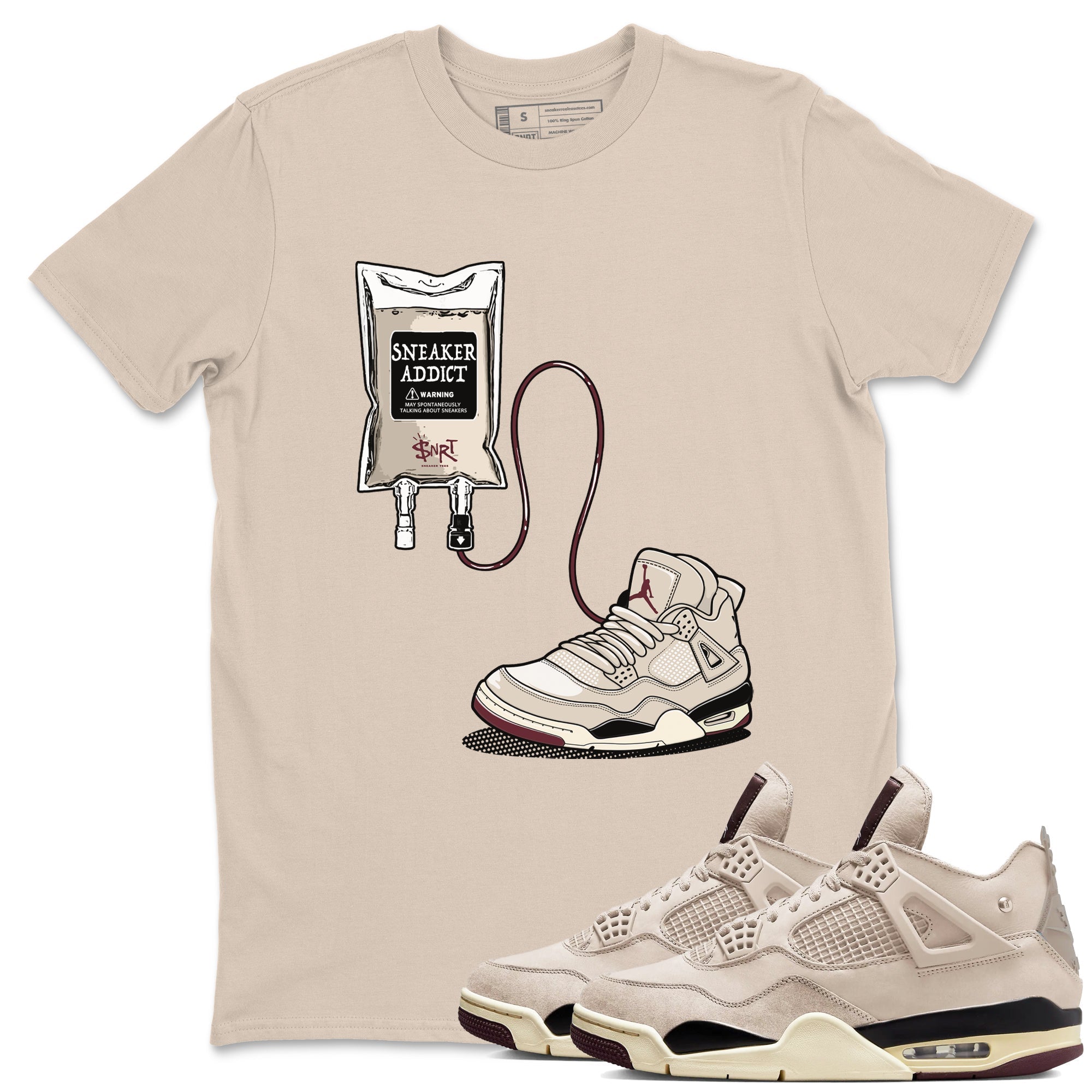 snkmatch Therapy snkmatch Tees - Air Jordan 4 A Ma Maniere x Fossil Stone