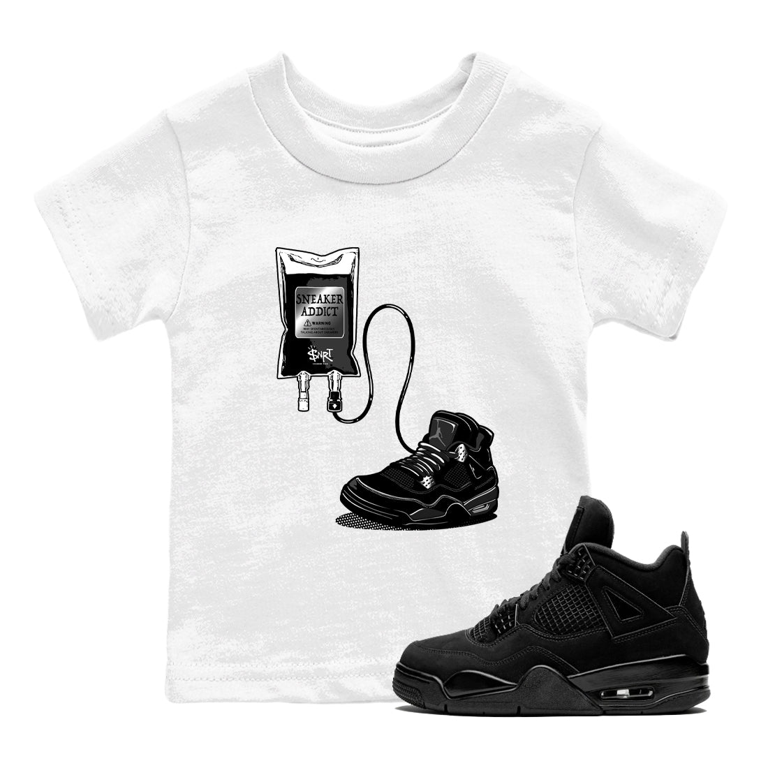 snkmatch Therapy snkmatch Tees Kids - Air Jordan 4 Black Cat