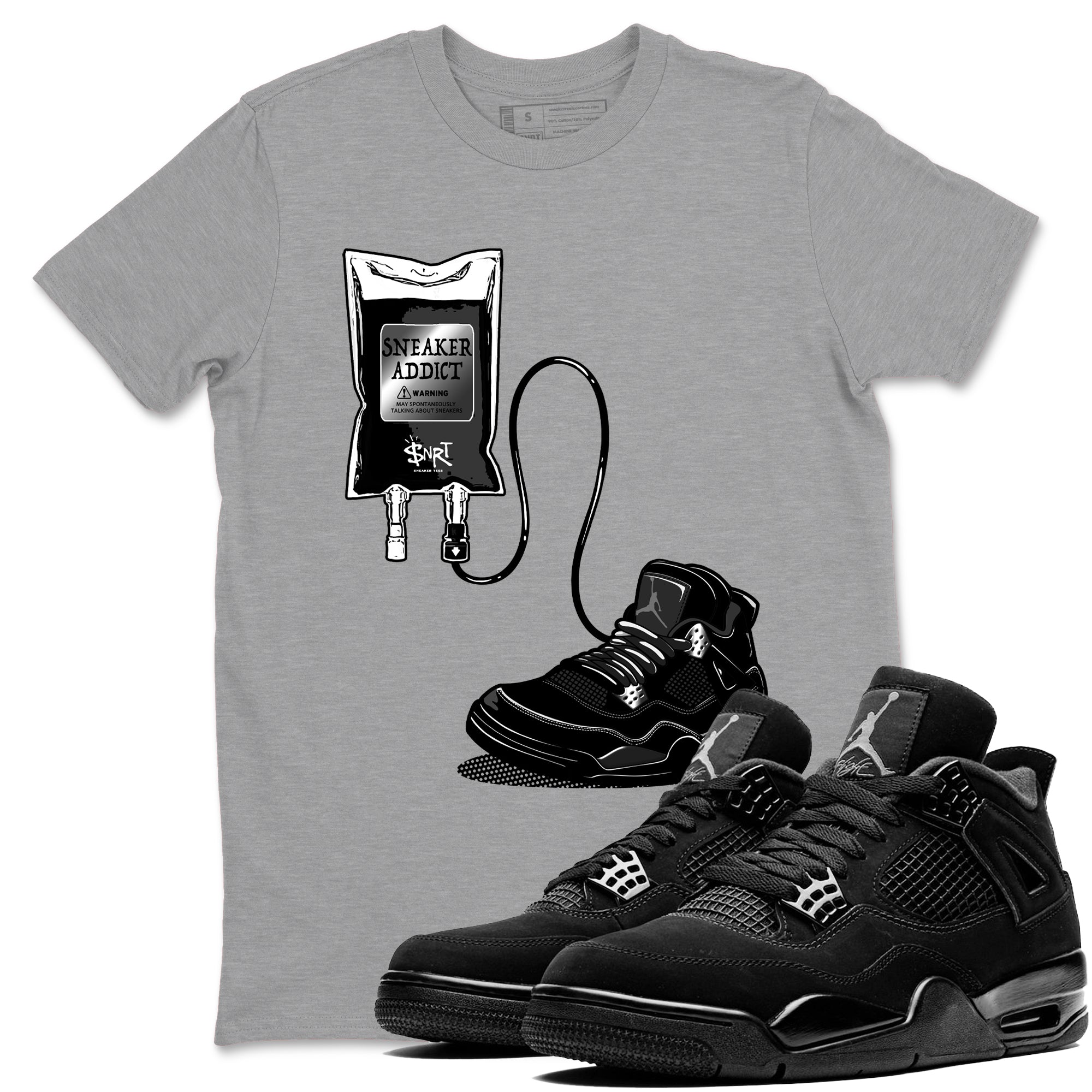 snkmatch Therapy snkmatch Tees - Air Jordan 4 Black Cat
