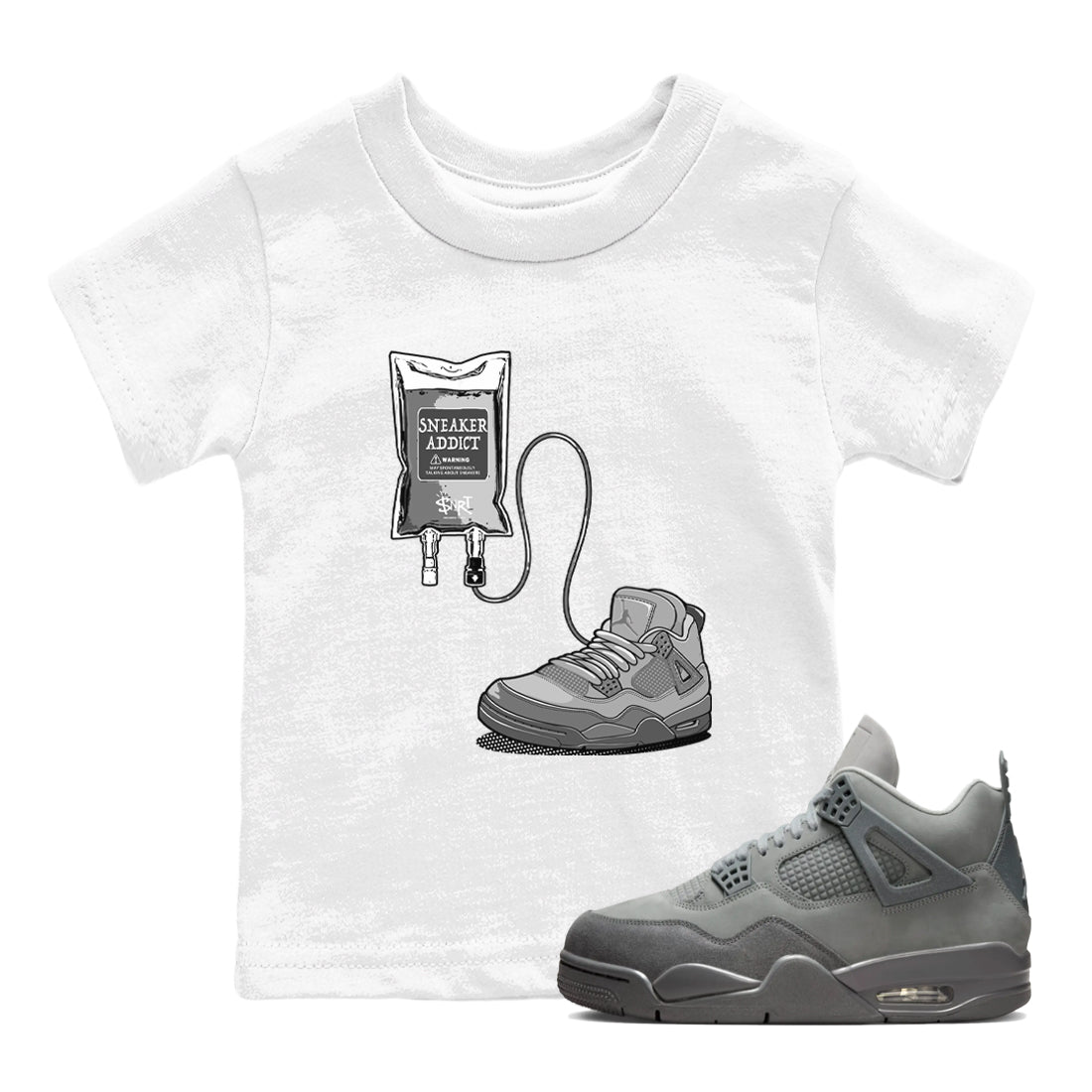 snkmatch Therapy snkmatch Tees Kids - Air Jordan 4 Wet Cement