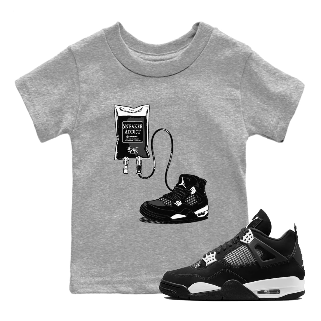 snkmatch Therapy snkmatch Tees Kids - Air Jordan 4 White Thunder