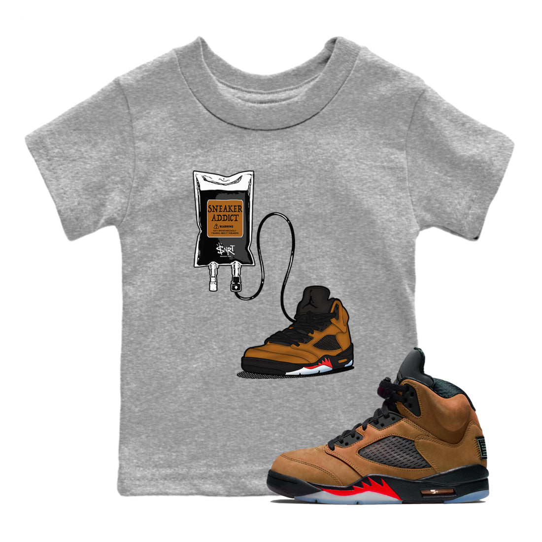 snkmatch Therapy snkmatch Tees Kids - Air Jordan 5 Archaeo Brown