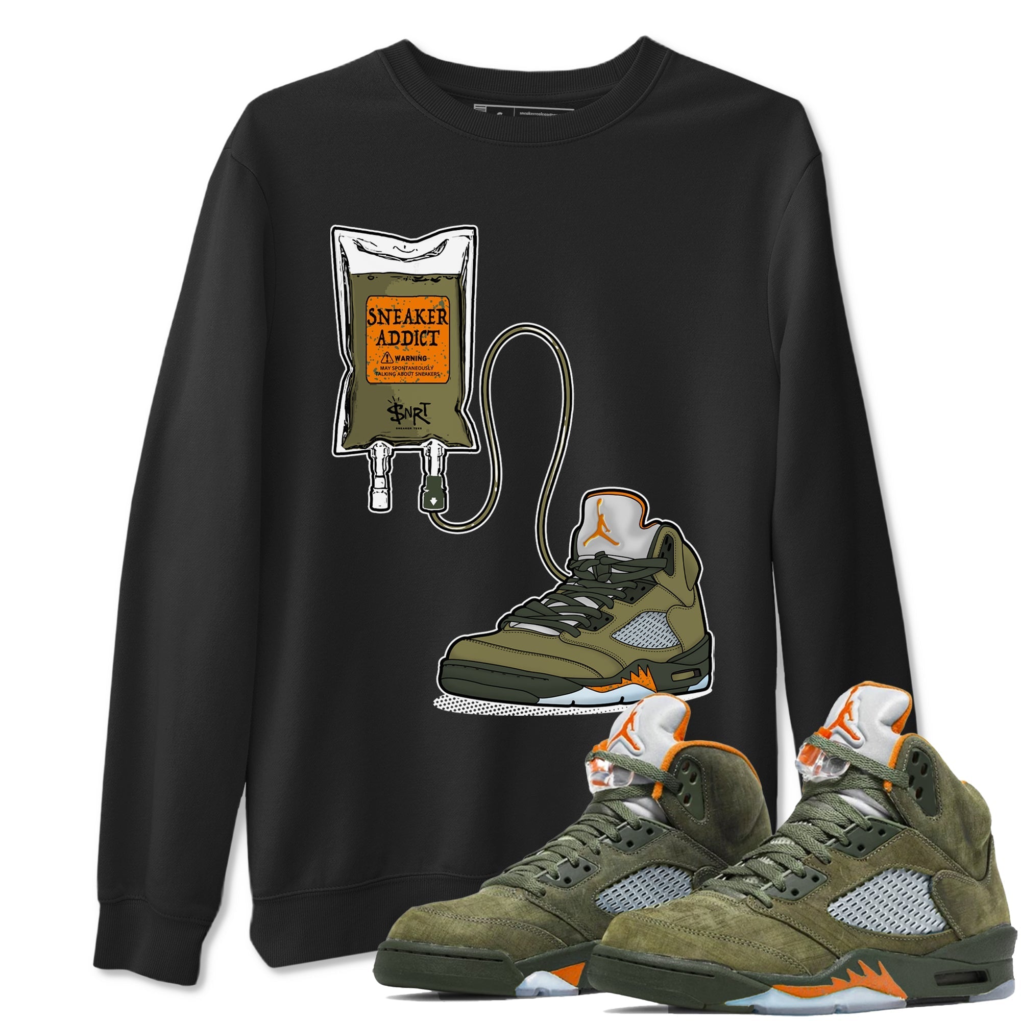 snkmatch Therapy snkmatch Tees - Air Jordan 5 Olive