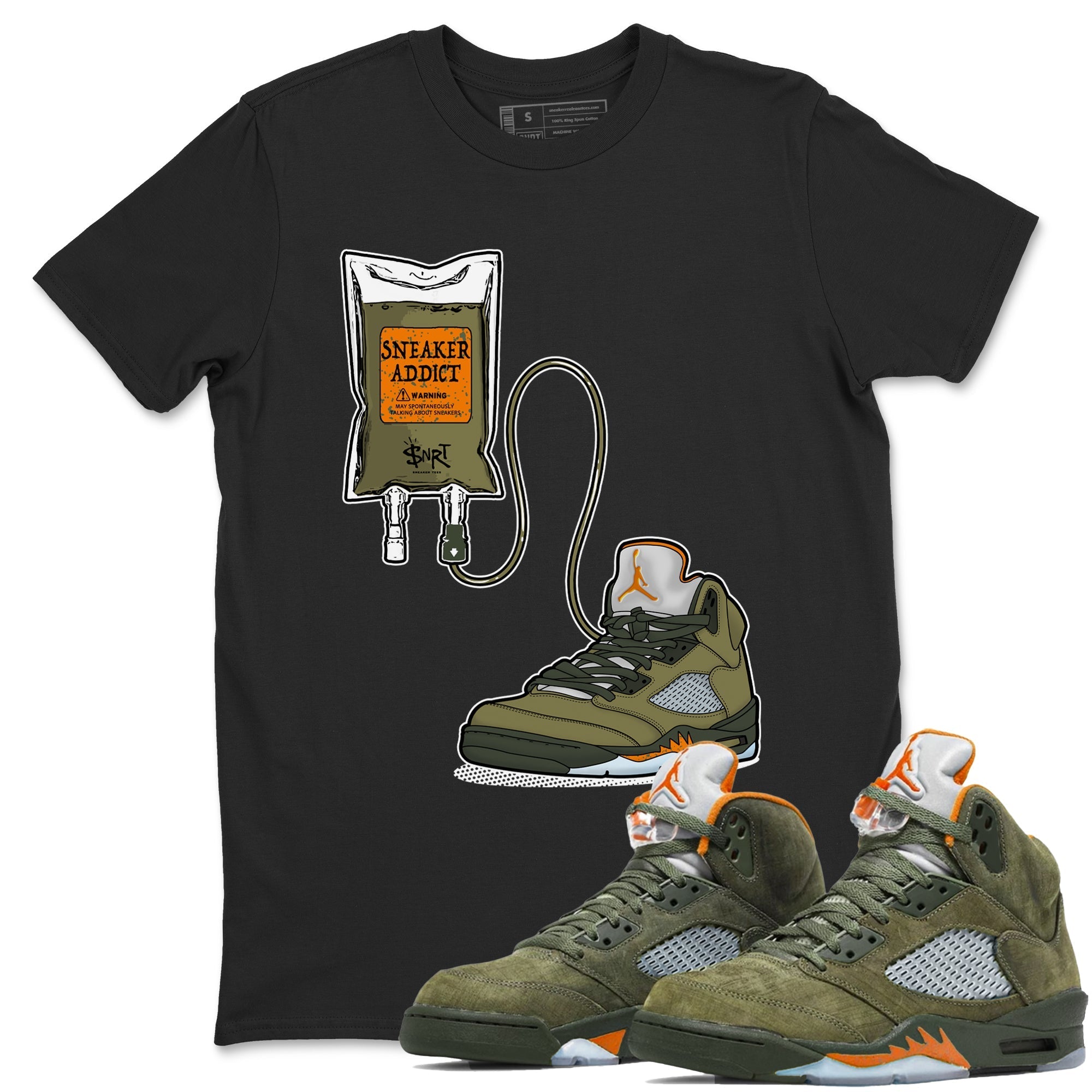 snkmatch Therapy snkmatch Tees - Air Jordan 5 Olive