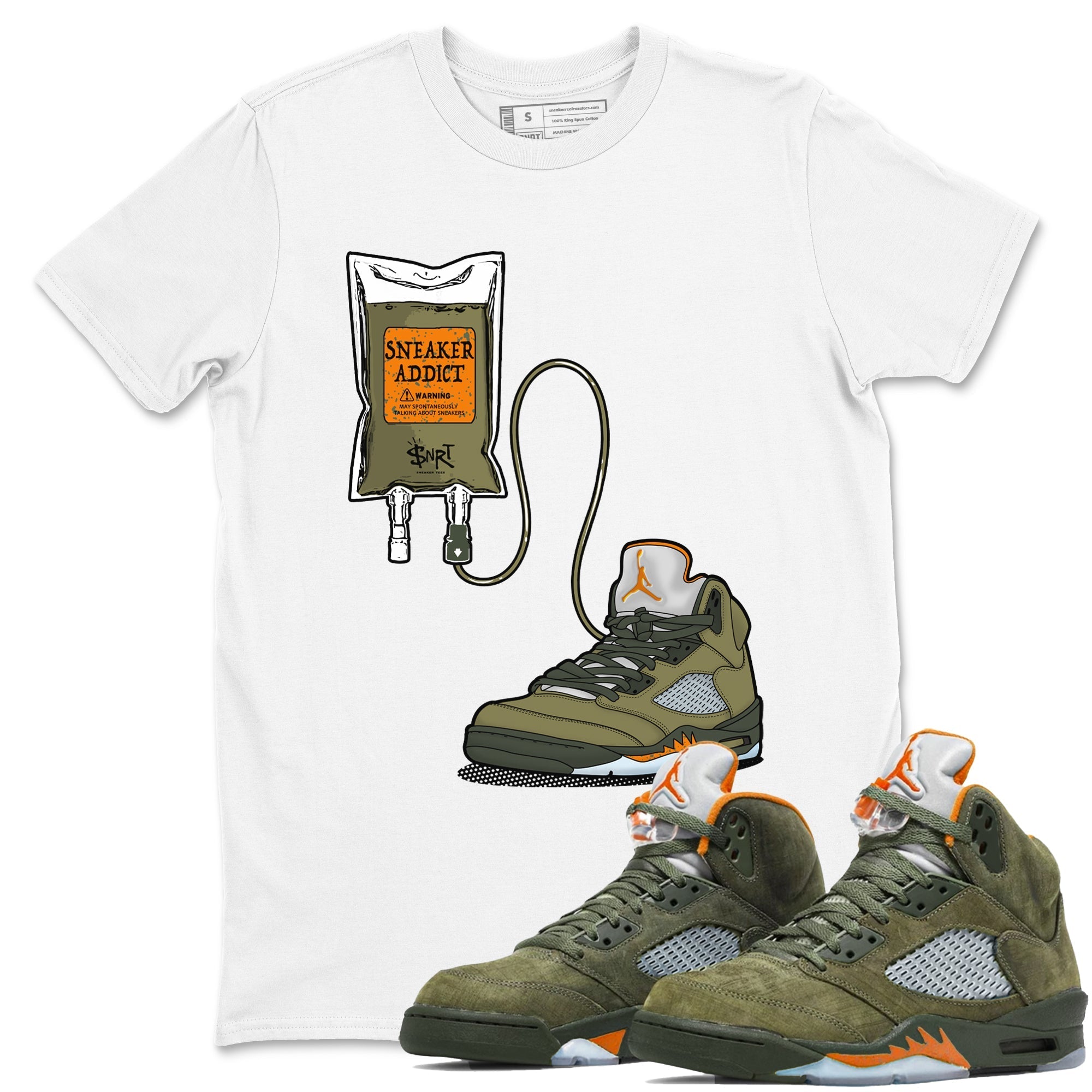 snkmatch Therapy snkmatch Tees - Air Jordan 5 Olive