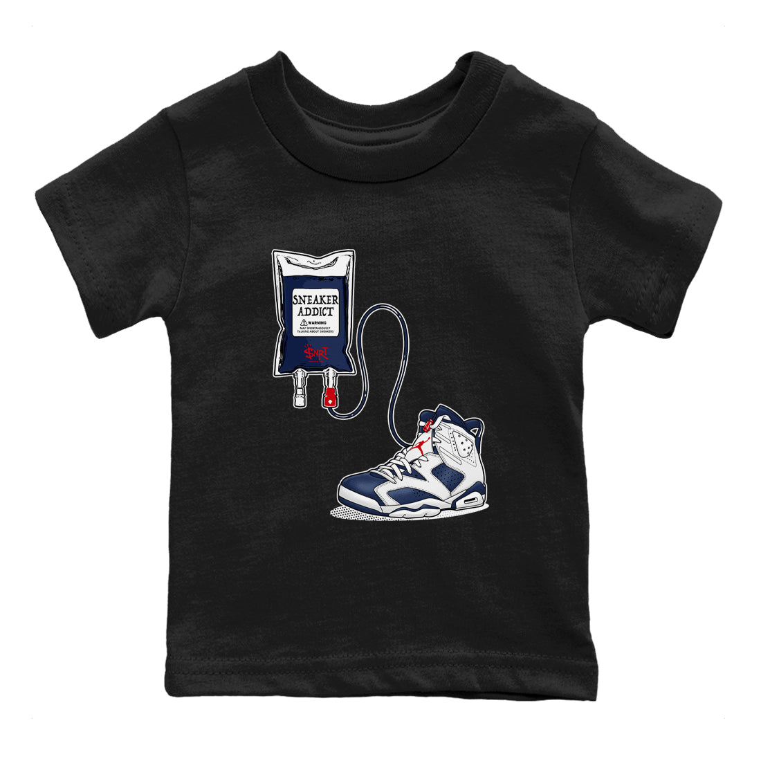 snkmatch Therapy snkmatch Tees Kids - Air Jordan 6 White And Midnight Navy