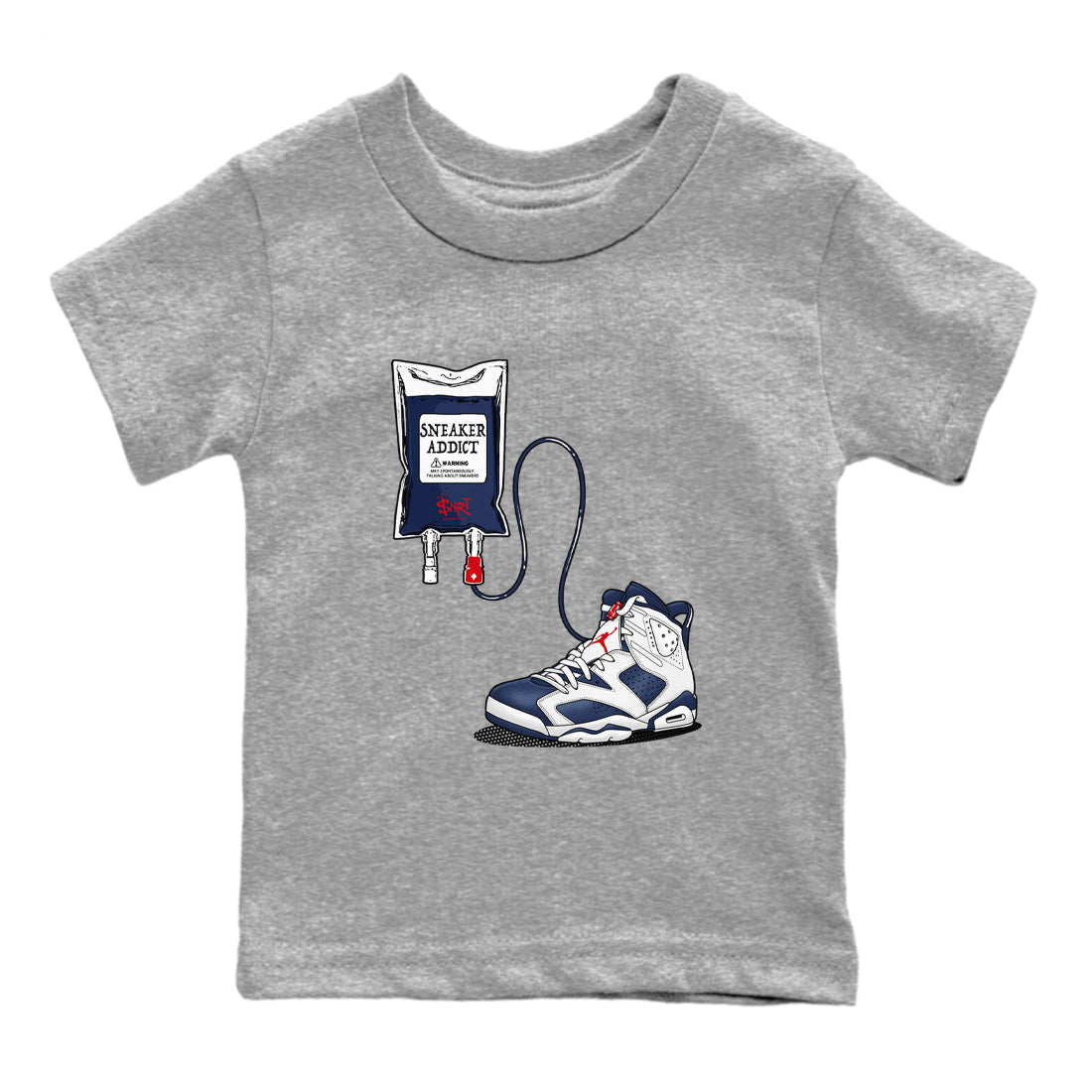 snkmatch Therapy snkmatch Tees Kids - Air Jordan 6 White And Midnight Navy