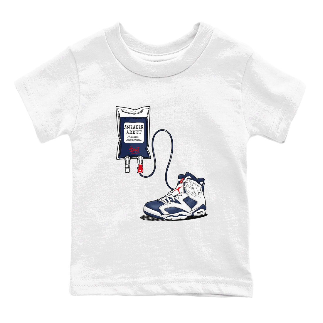 snkmatch Therapy snkmatch Tees Kids - Air Jordan 6 White And Midnight Navy