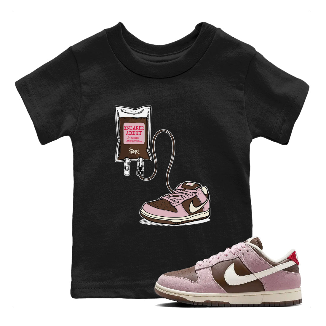 snkmatch Therapy snkmatch Tees Kids - Dunk Cacao Wow And Pink Foam