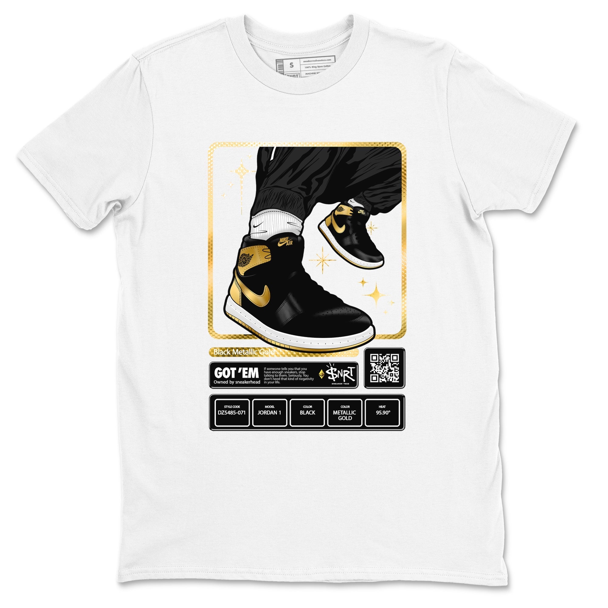 snkmatch Trading Card snkmatch Tees - Air Jordan 1 Black Metallic Gold