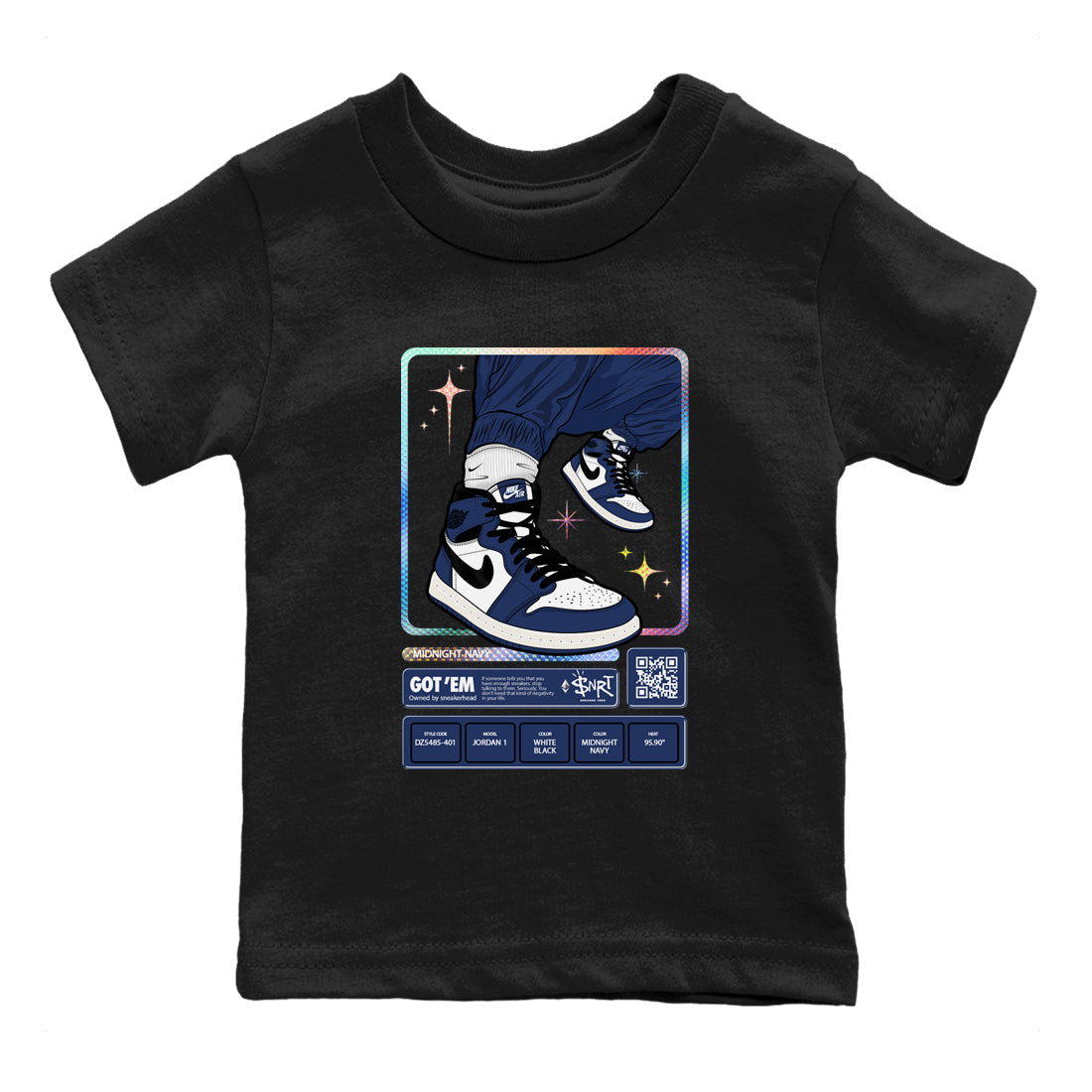 snkmatch Trading Card snkmatch Tees Kids - Air Jordan 1 Midnight Navy
