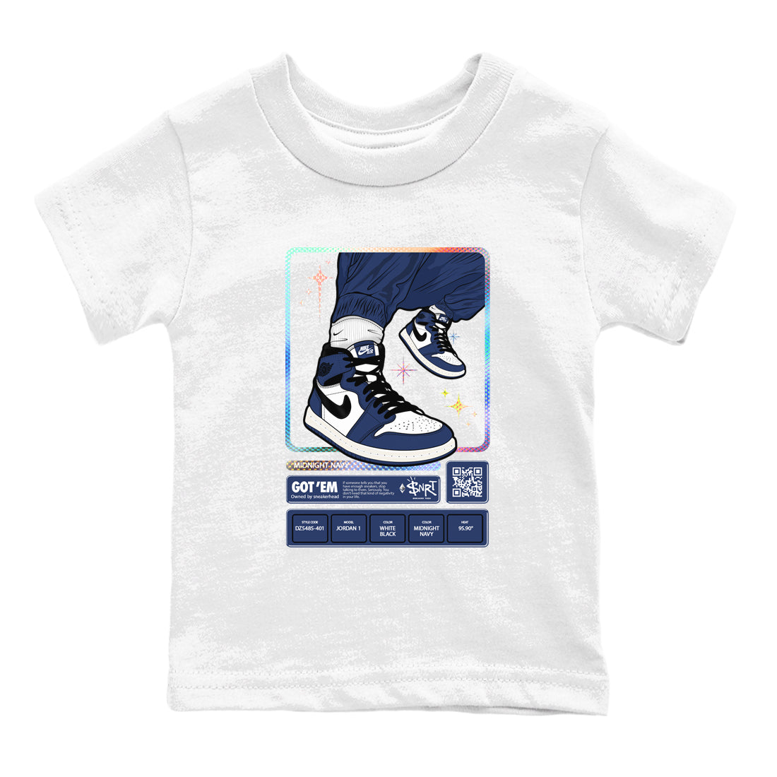 snkmatch Trading Card snkmatch Tees Kids - Air Jordan 1 Midnight Navy