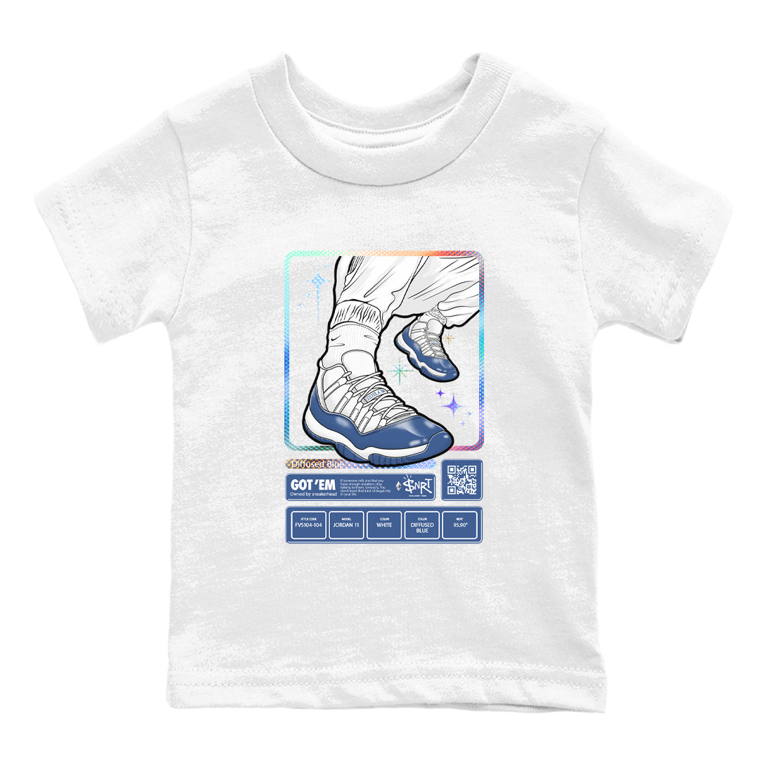 snkmatch Trading Card snkmatch Tees Kids - Air Jordan 11 Diffused Blue
