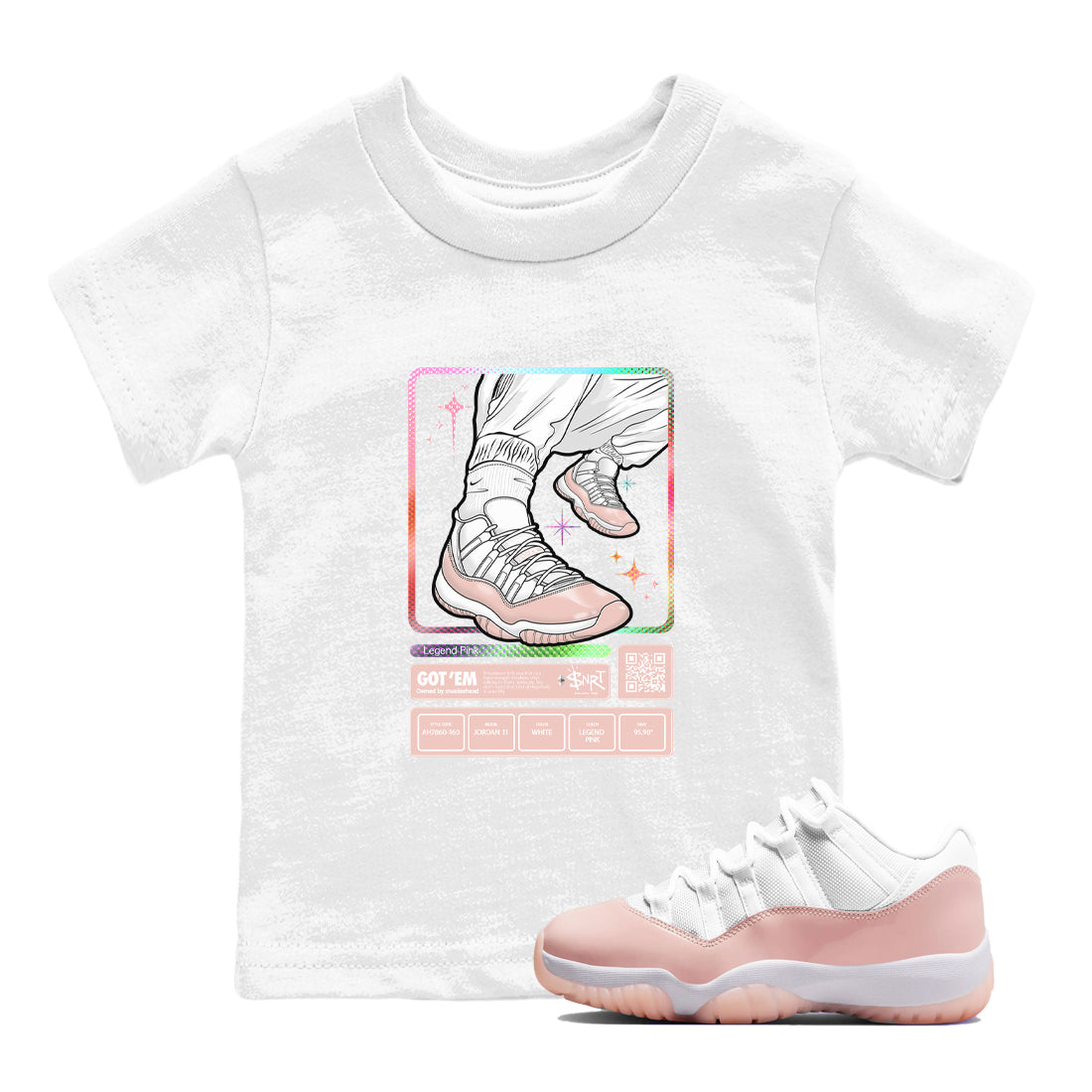 snkmatch Trading Card snkmatch Tees Kids - Air Jordan 11 Legend Pink
