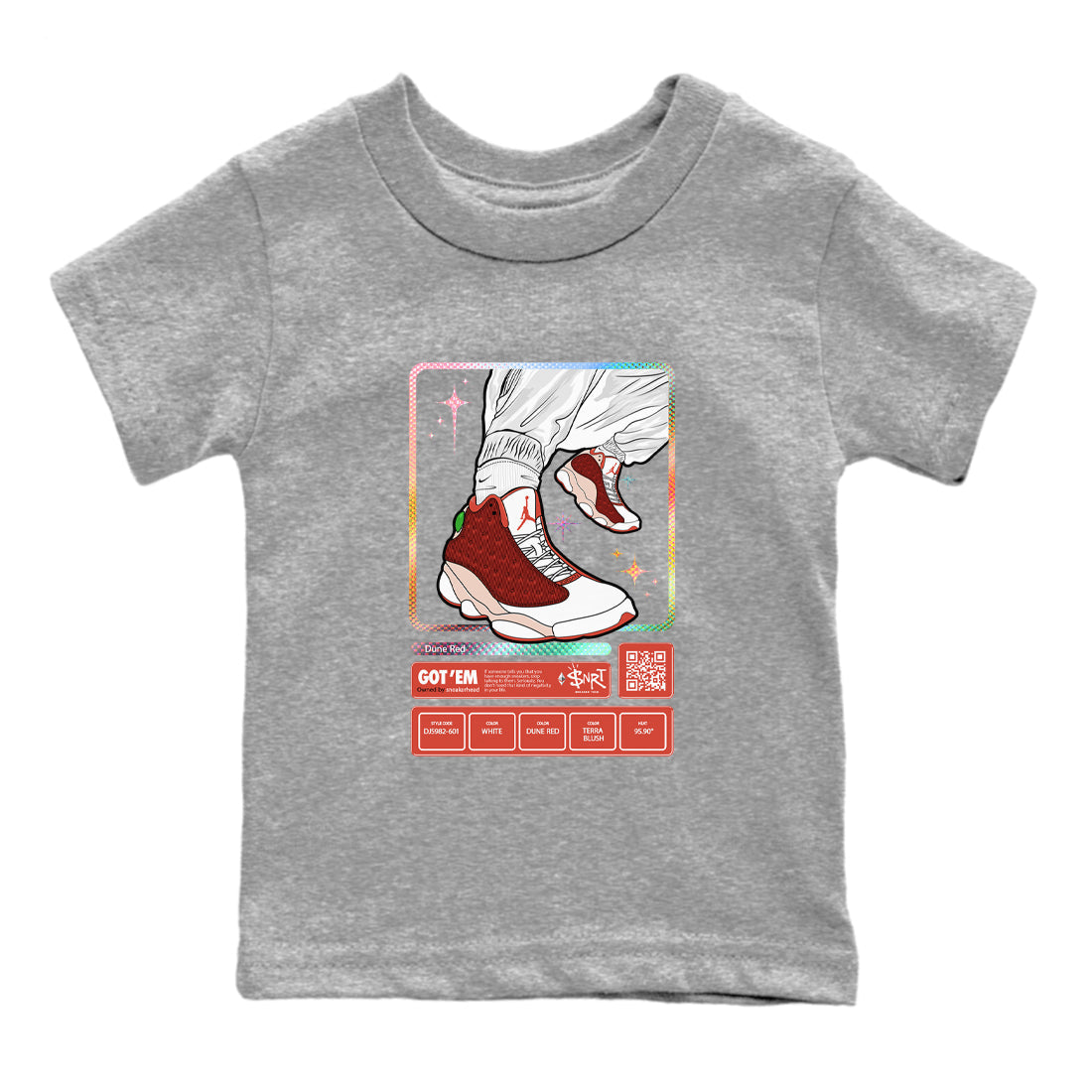 snkmatch Trading Card snkmatch Tees Kids - Air Jordan 13 Dune Red