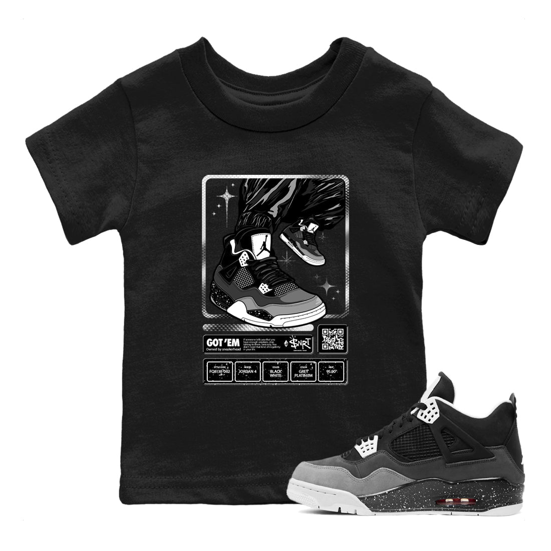 snkmatch Trading Card snkmatch Tees Kids - Air Jordan 4 Fear