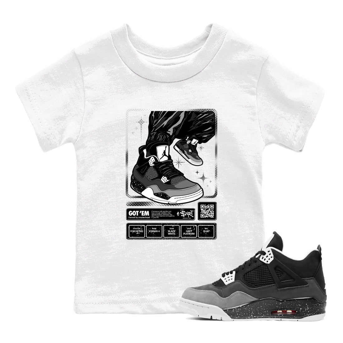 snkmatch Trading Card snkmatch Tees Kids - Air Jordan 4 Fear