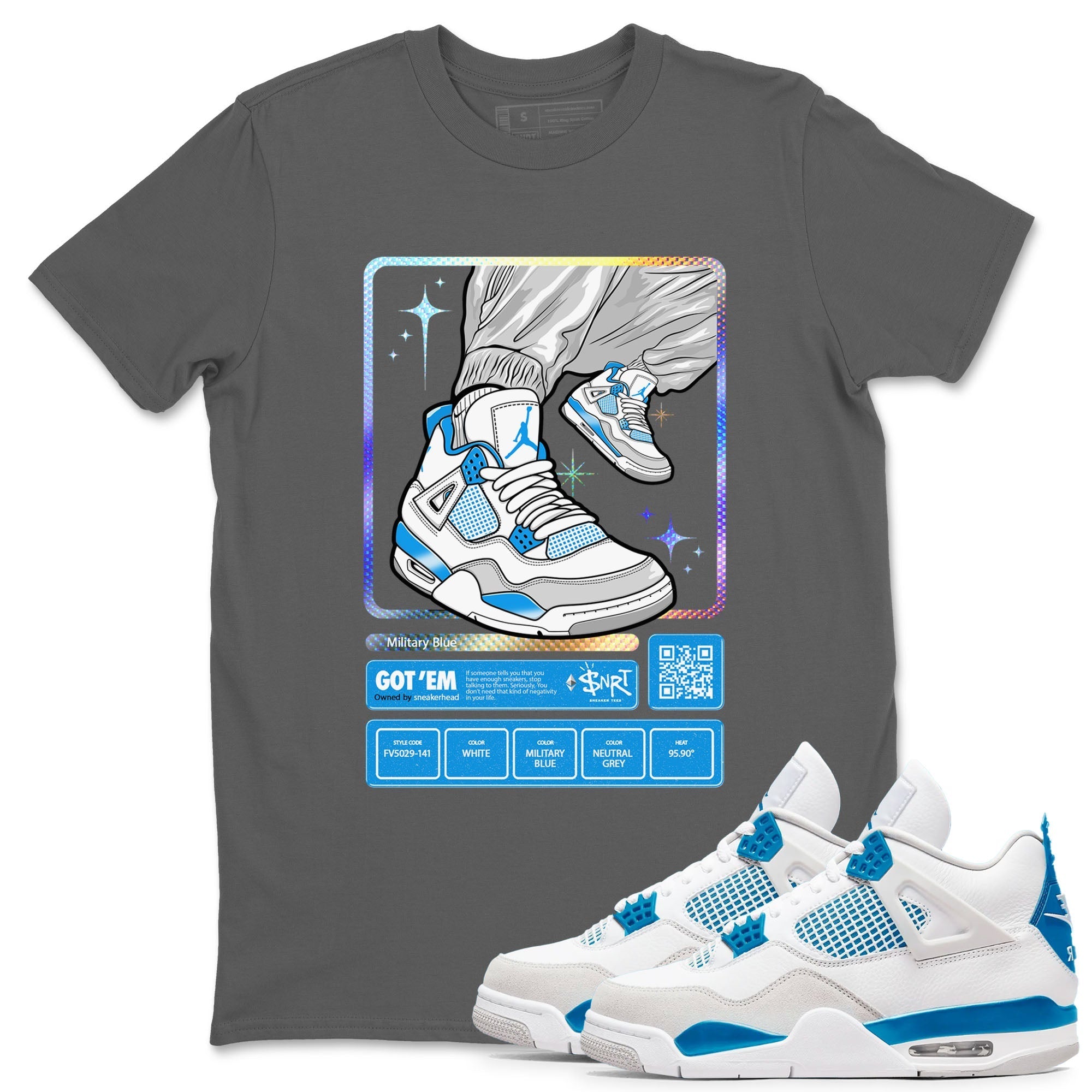 snkmatch Trading Card snkmatch Tees - Air Jordan 4 Military Blue