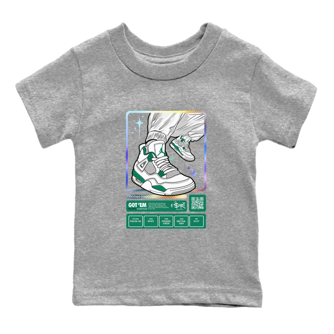 snkmatch Trading Card snkmatch Tees Kids - Air Jordan 4 Oxidized Green